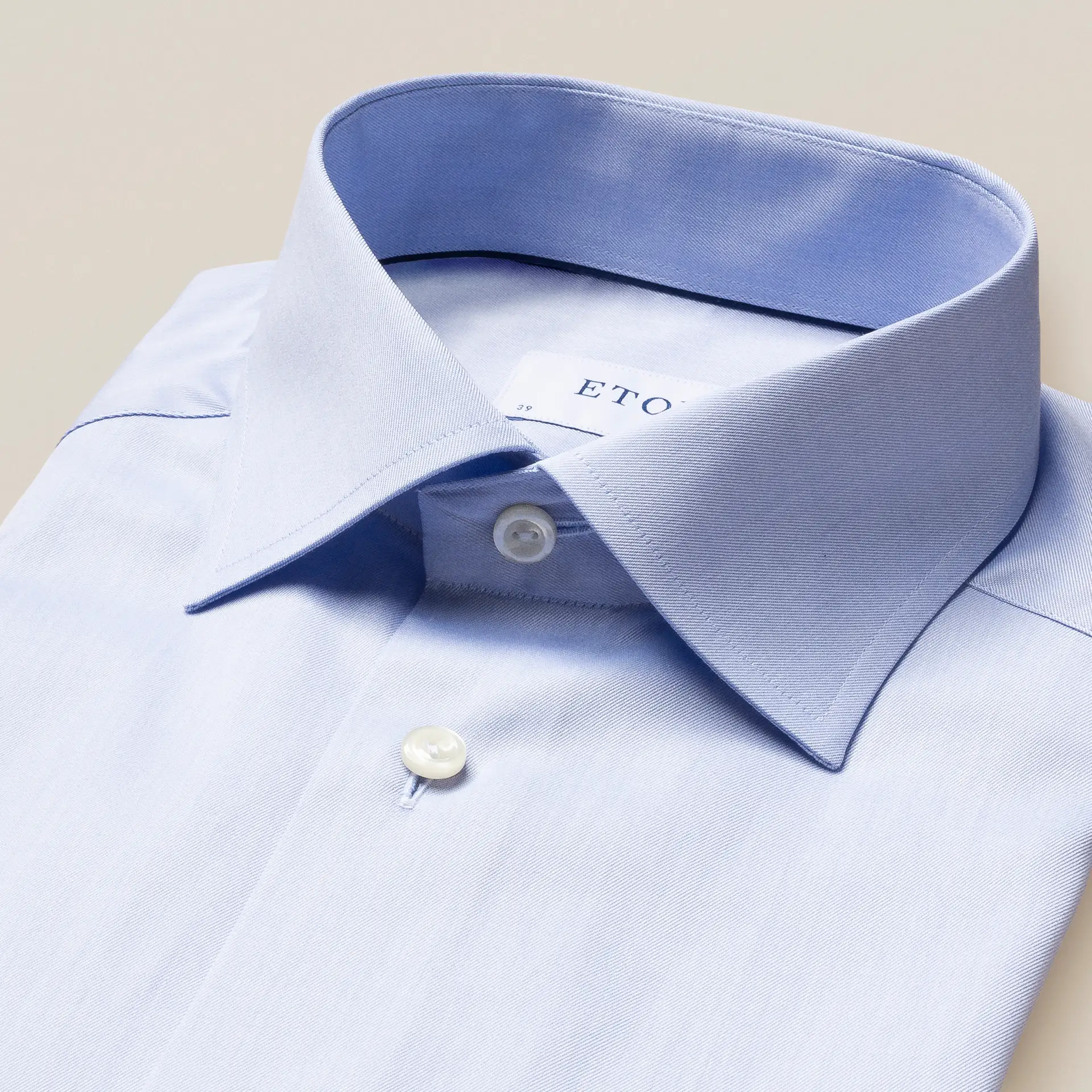 Light Blue Signature Twill Contemporary Fit Dress Shirt - ETON - Image 3