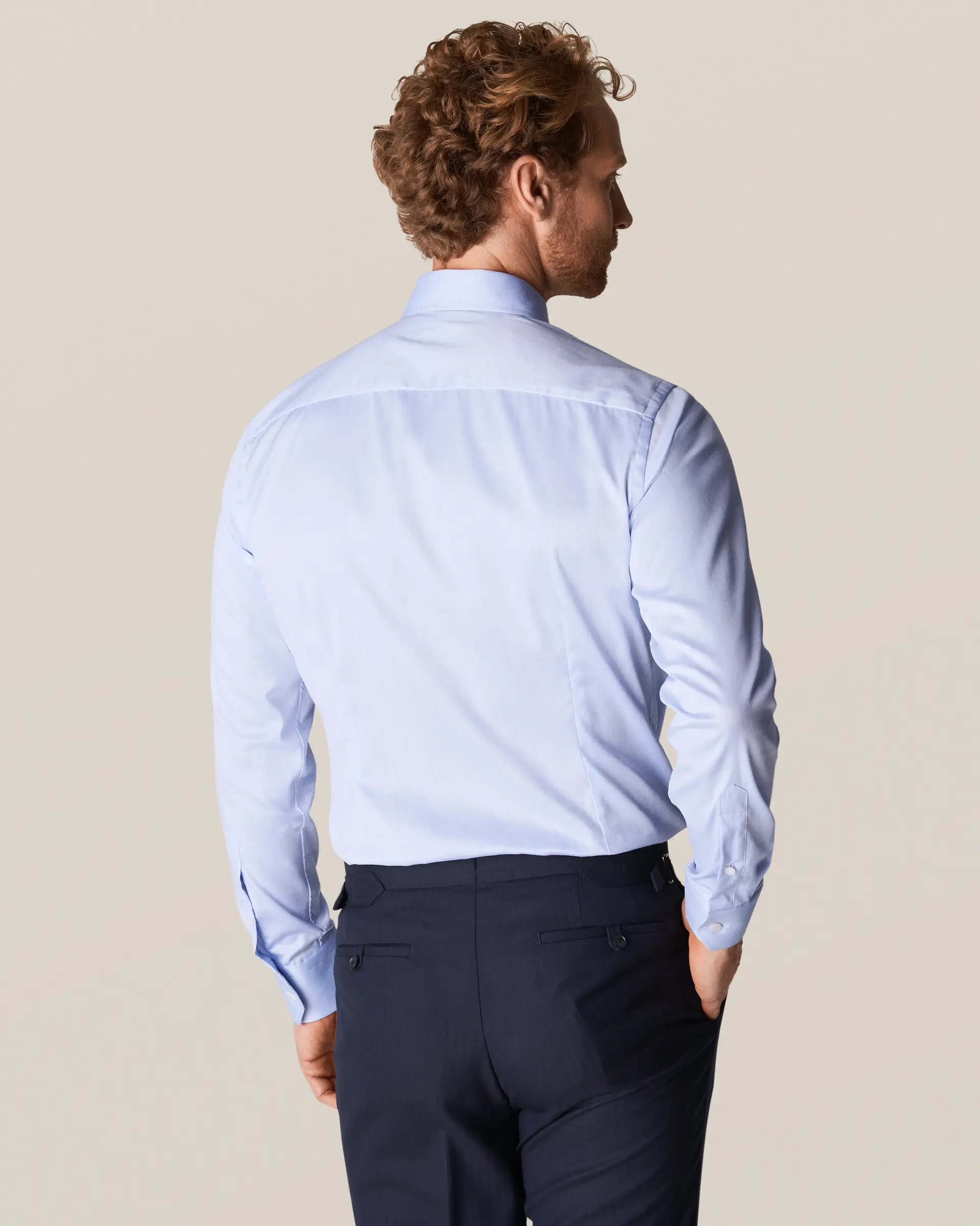 Light Blue Signature Twill Contemporary Fit Dress Shirt - ETON - Image 4