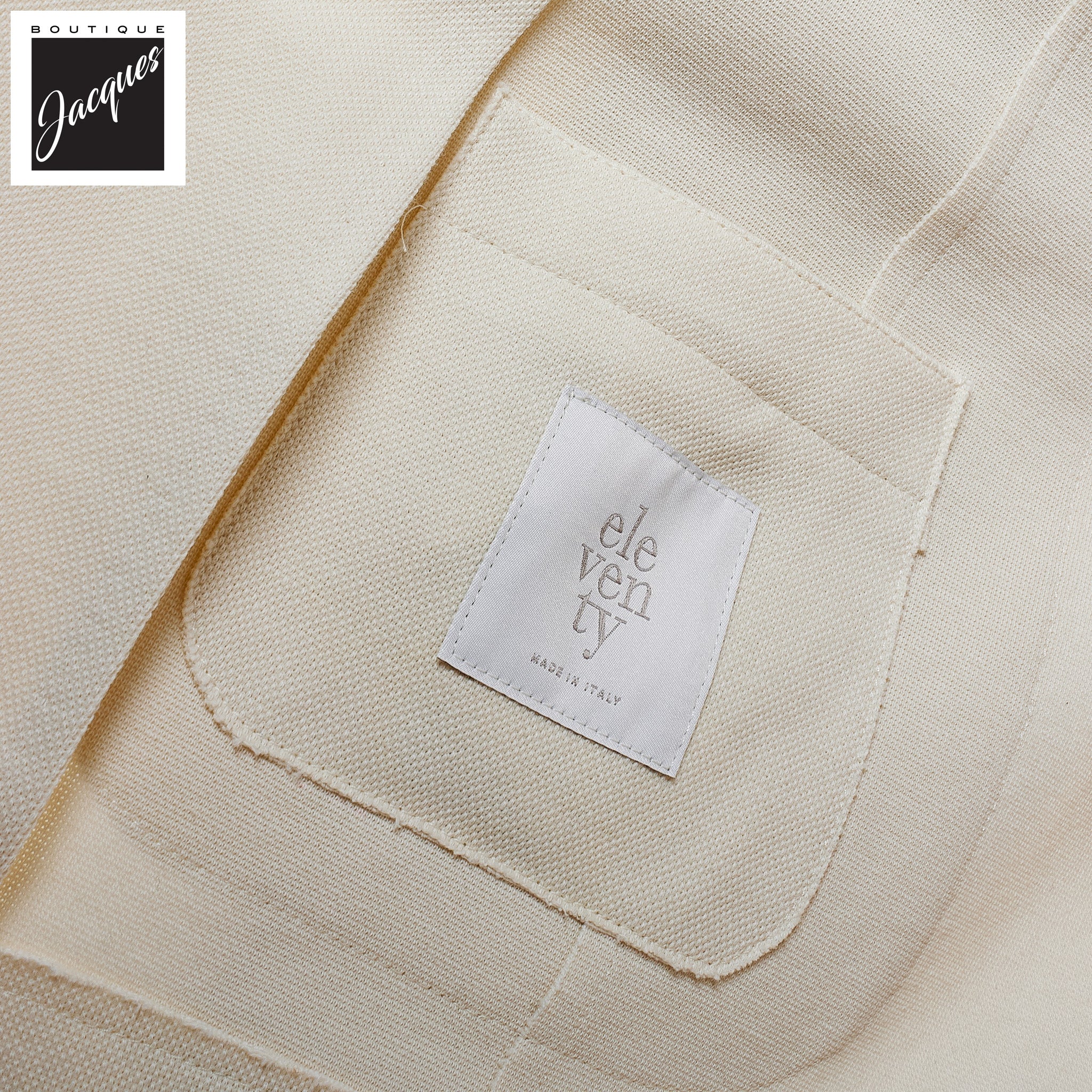 Cream Cotton Stretch Laser Cut Sport Jacket - ELEVENTY - Image 4