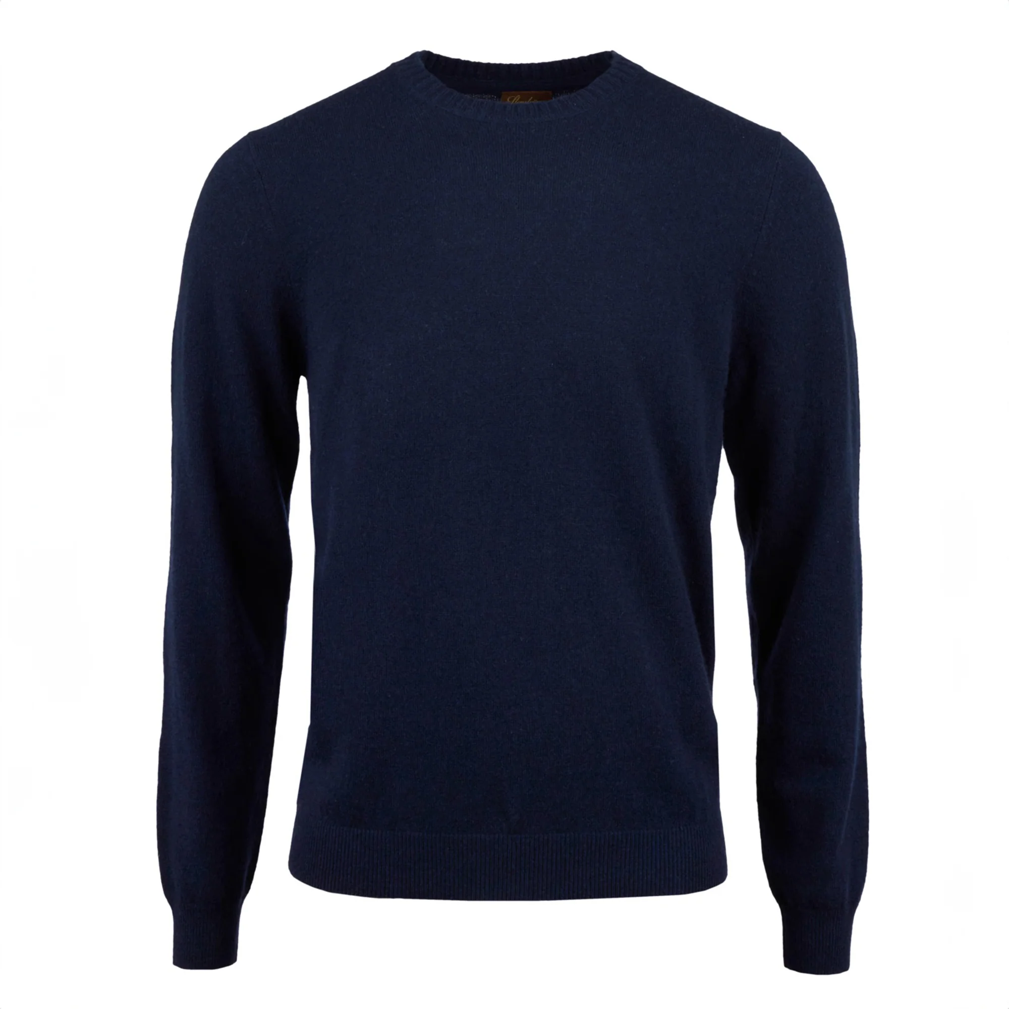 Dark Blue Cashmere Knit Crew Neck Sweater - Stenströms - Image 3