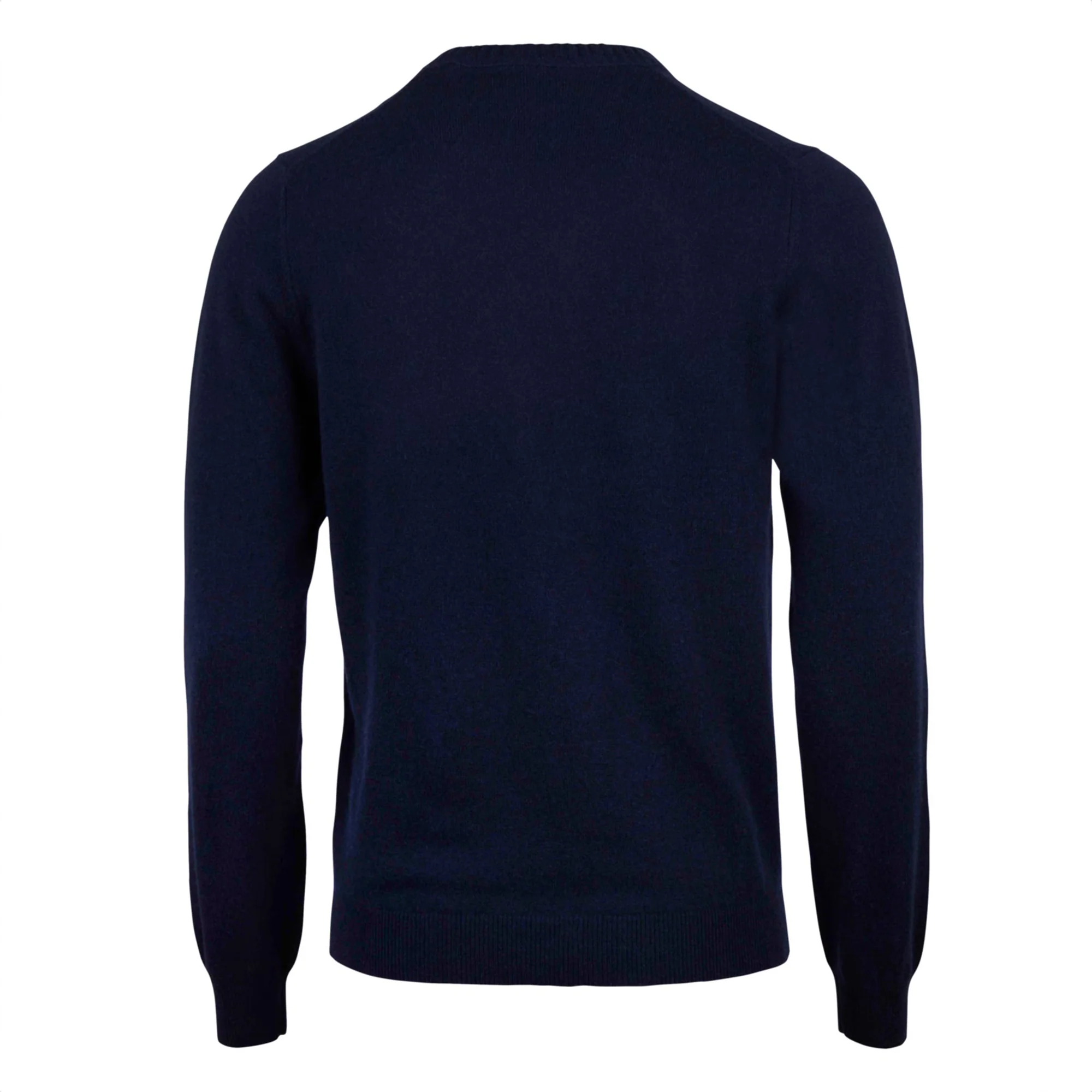 Dark Blue Cashmere Knit Crew Neck Sweater - Stenströms - Image 4