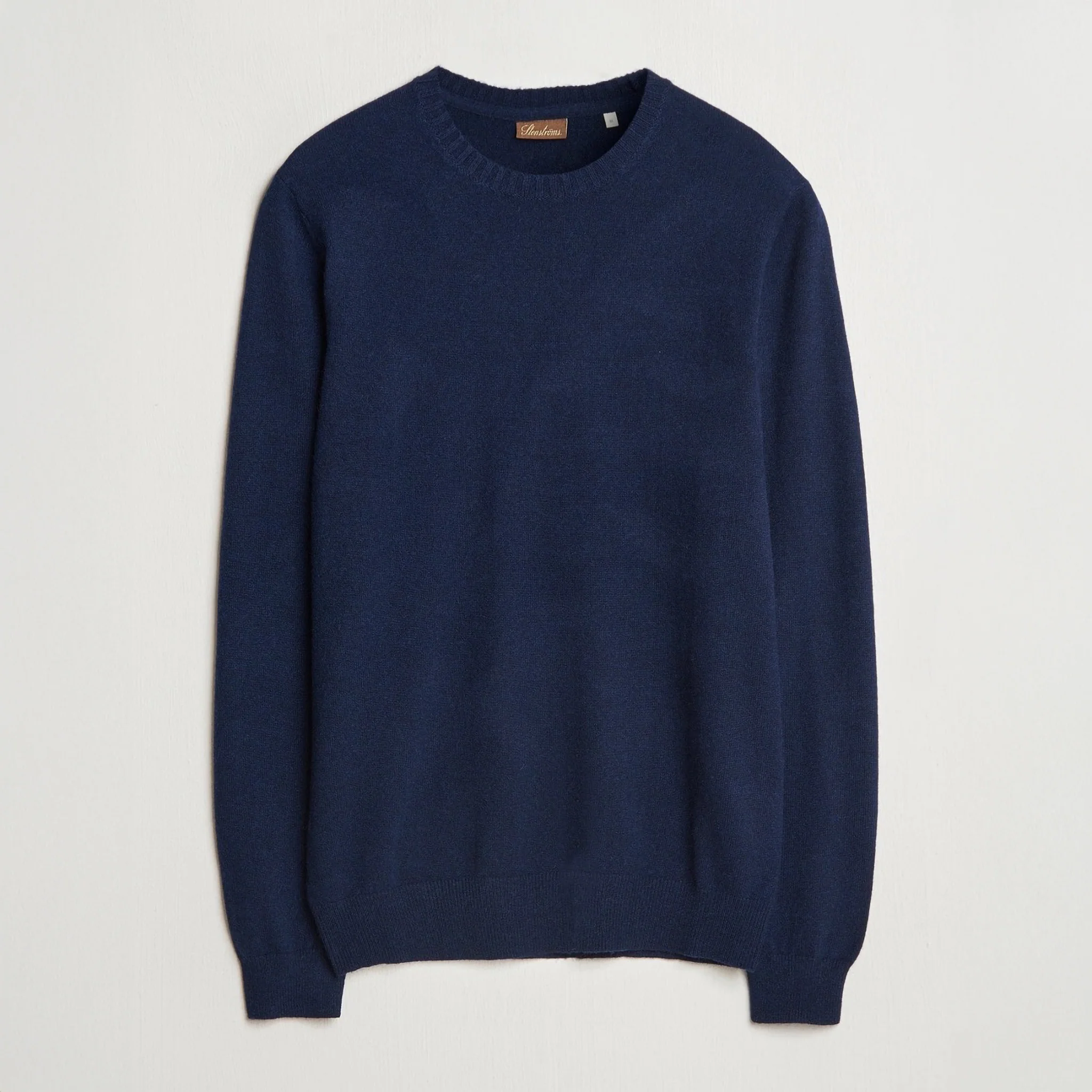 Dark Blue Cashmere Knit Crew Neck Sweater - Stenströms - Image 7