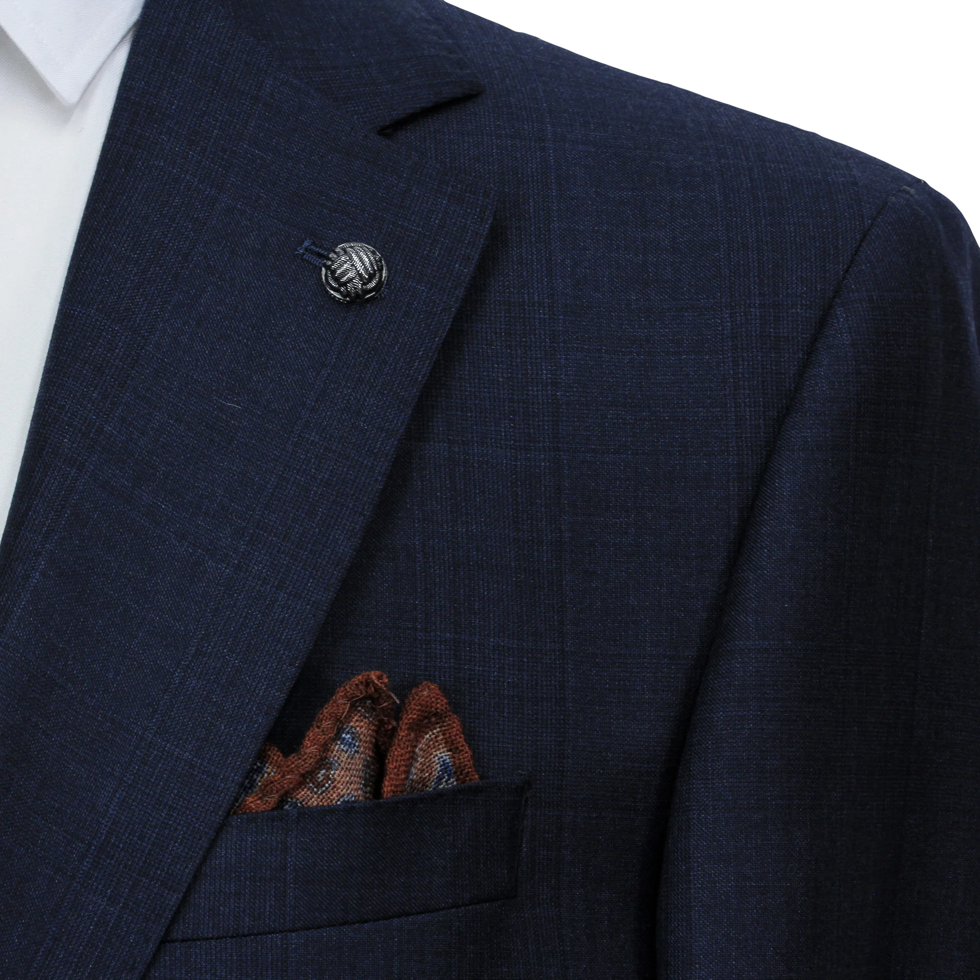 Dark Blue Check Loro Piana Super 170's Wool-Cashmere Modern Fit Suit - Jack Victor 1913 - Image 5