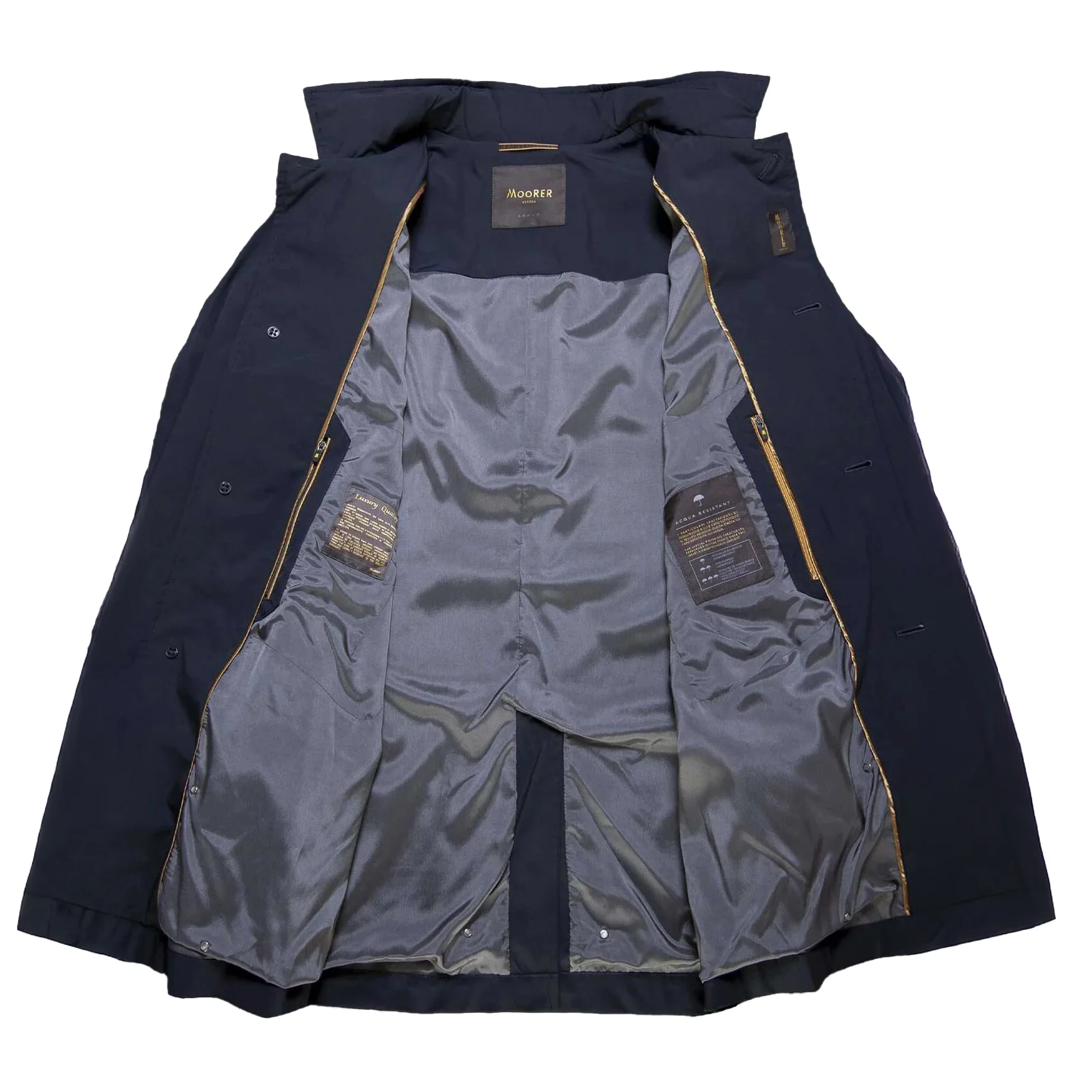 Dark Blue Hektor Raincoat Unlined Overcoat - MooRER - Image 4