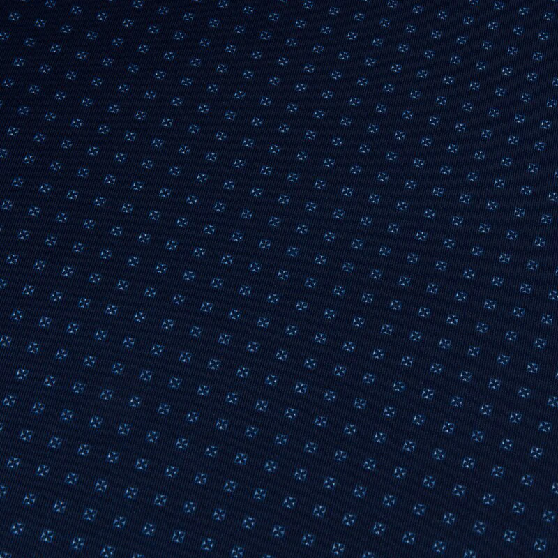 Dark Blue Micro Floral Printed Silk Hankie - Stenströms - Image 3