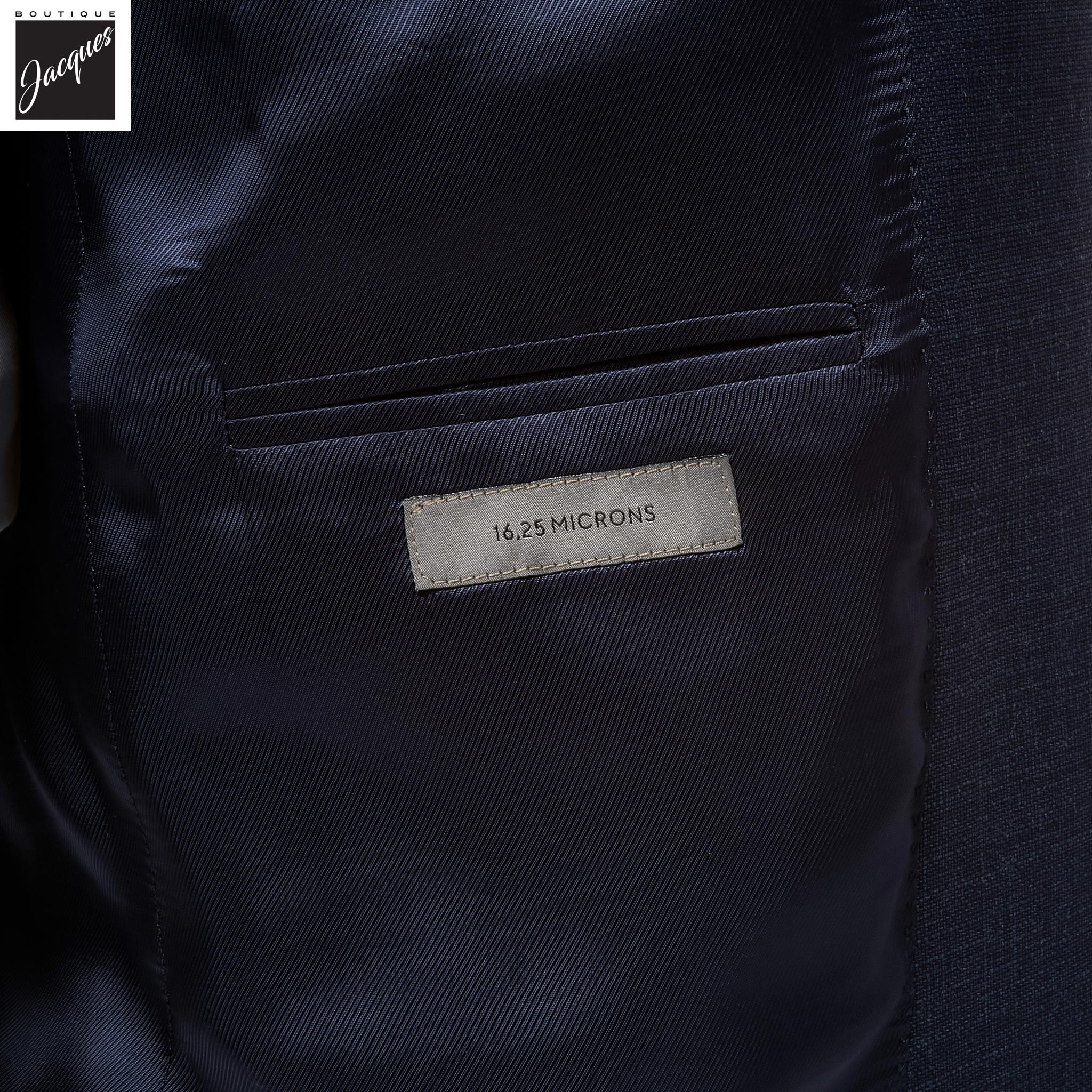 Dark Blue Semi-Solid Super 150s Wool Modern Fit Suit - Corneliani - Image 3