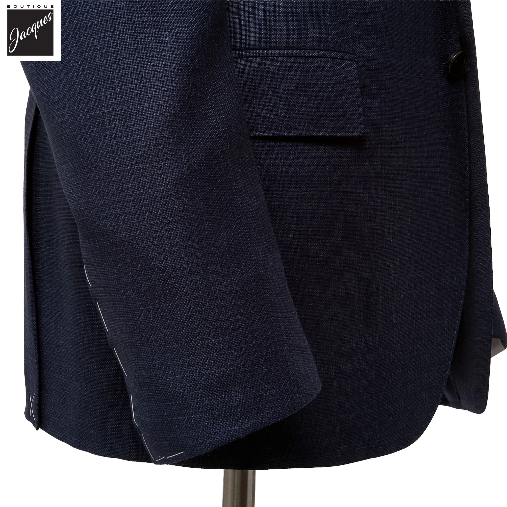 Dark Blue Semi-Solid Super 150s Wool Modern Fit Suit - Corneliani - Image 4