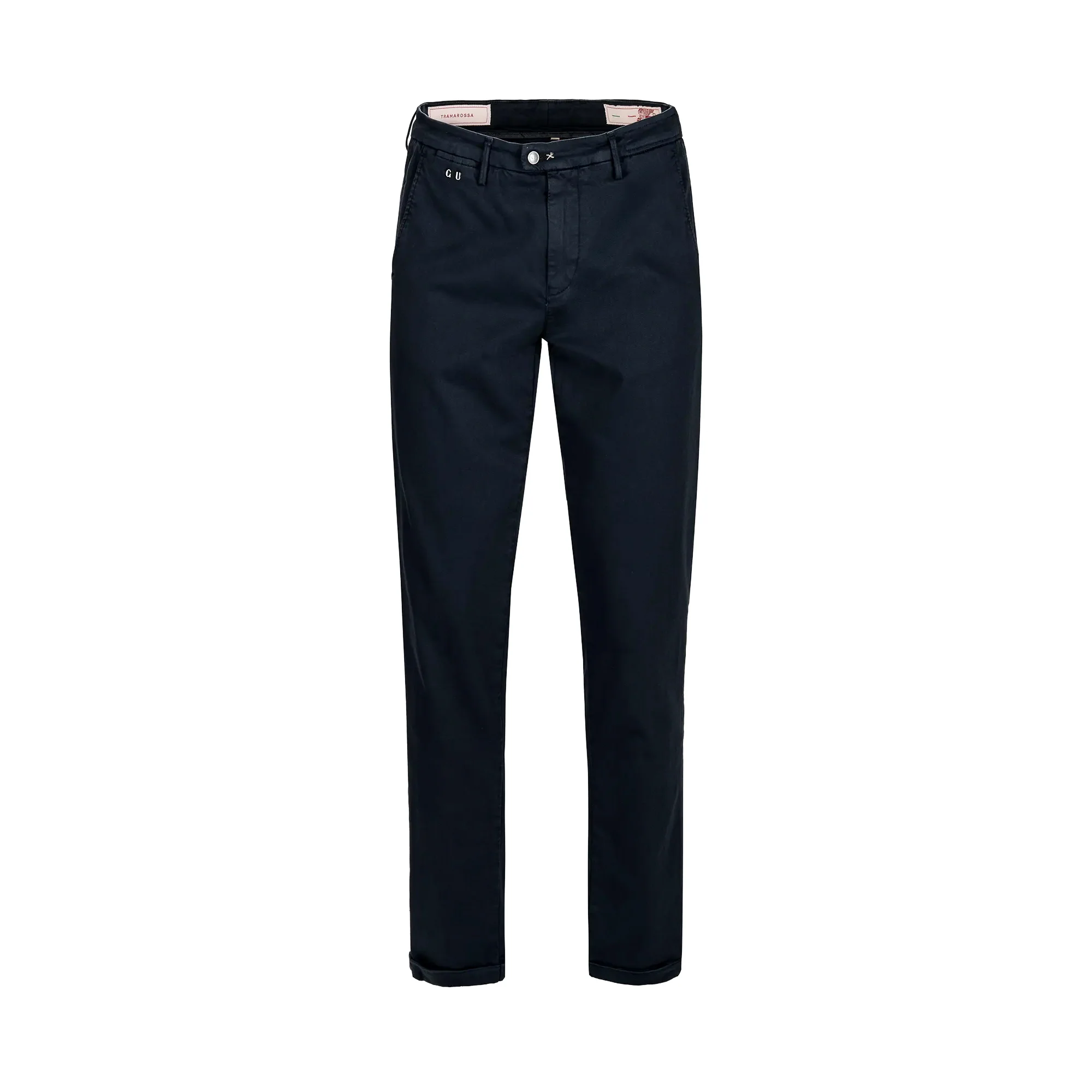 Dark Blue Soft Dye Luis Slim Fit Super-Stretch Chino Pants - TRAMAROSSA