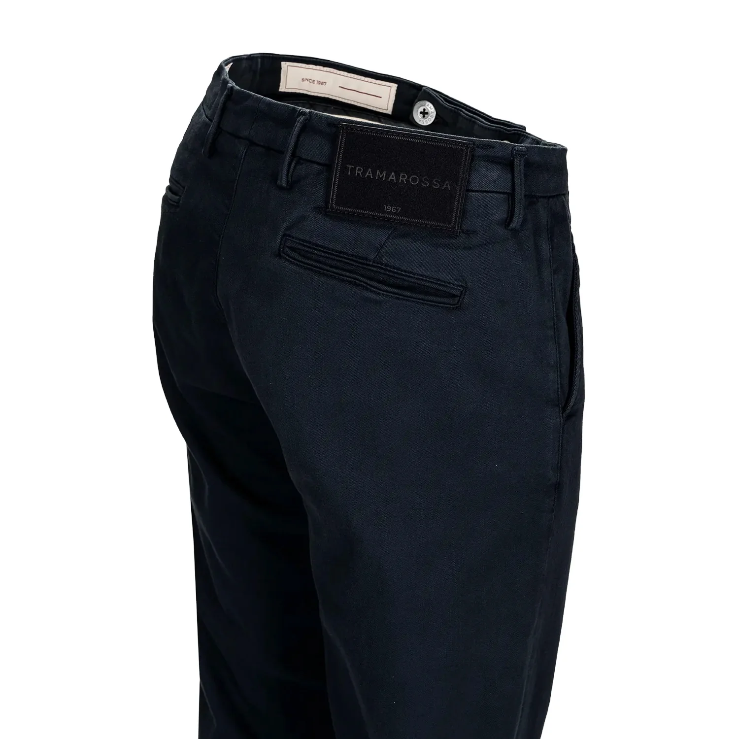 Dark Blue Soft Dye Luis Slim Fit Super-Stretch Chino Pants - TRAMAROSSA - Image 3