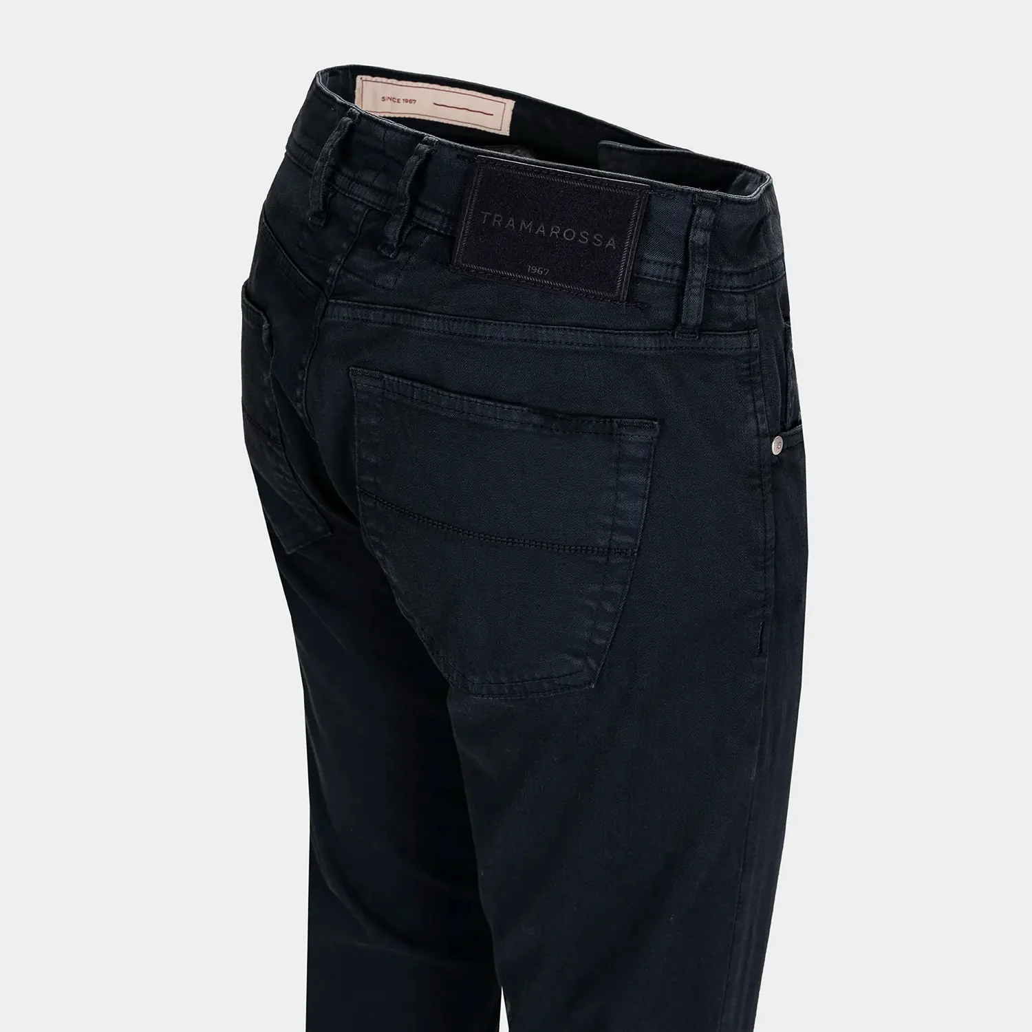 Dark Blue Soft Dye Michelangelo Super-Stretch Five Pocket Pants - TRAMAROSSA - Image 6