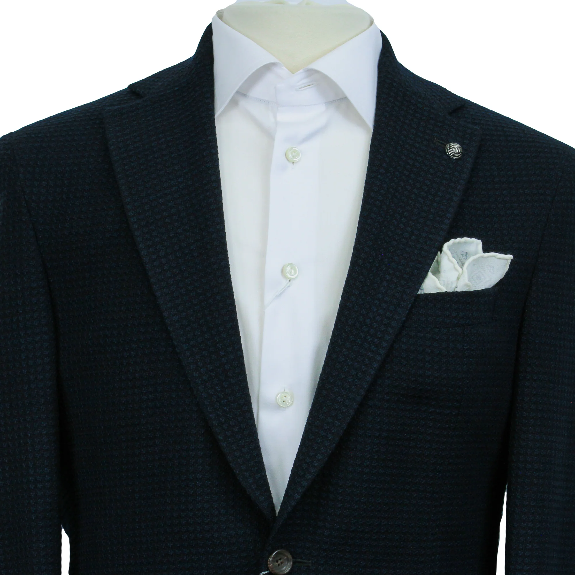 Dark Blue Textured Hampton Contemporary Fit Sport Jacket - Jack Victor - Image 4