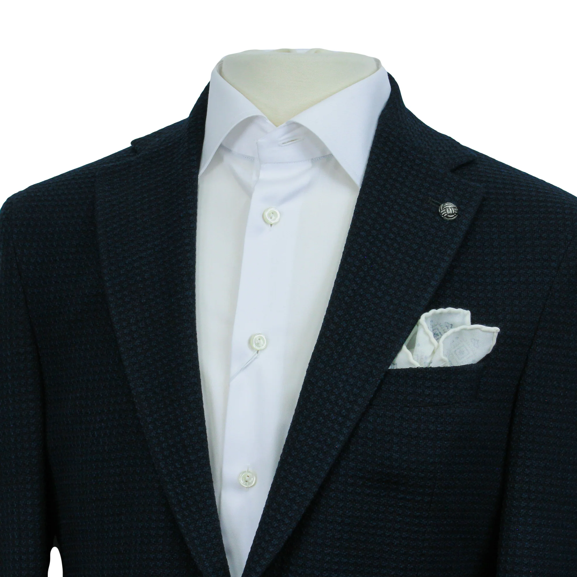 Dark Blue Textured Hampton Contemporary Fit Sport Jacket - Jack Victor - Image 5
