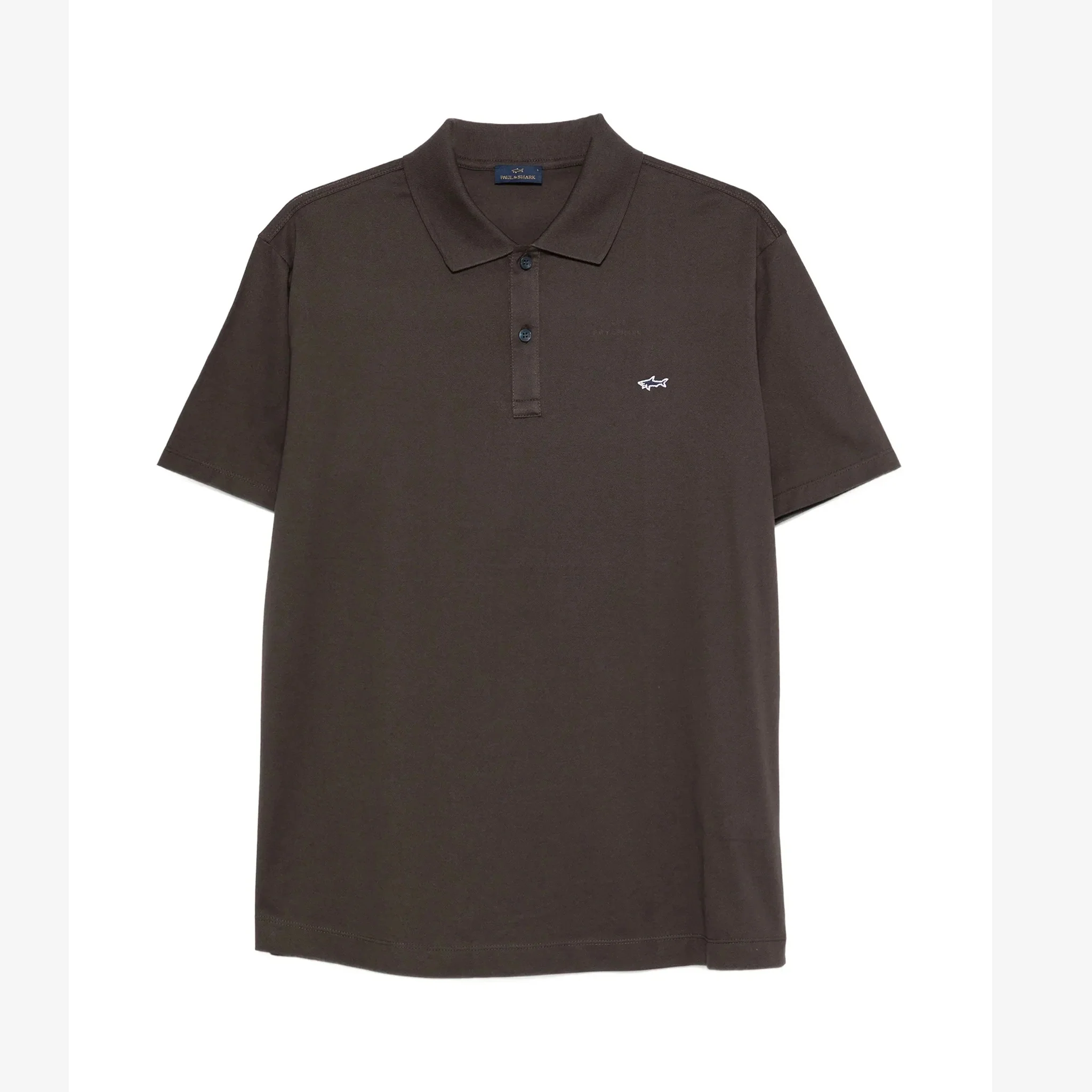 Dark Brown Double Piqué Cotton Polo Shirt - Paul & Shark