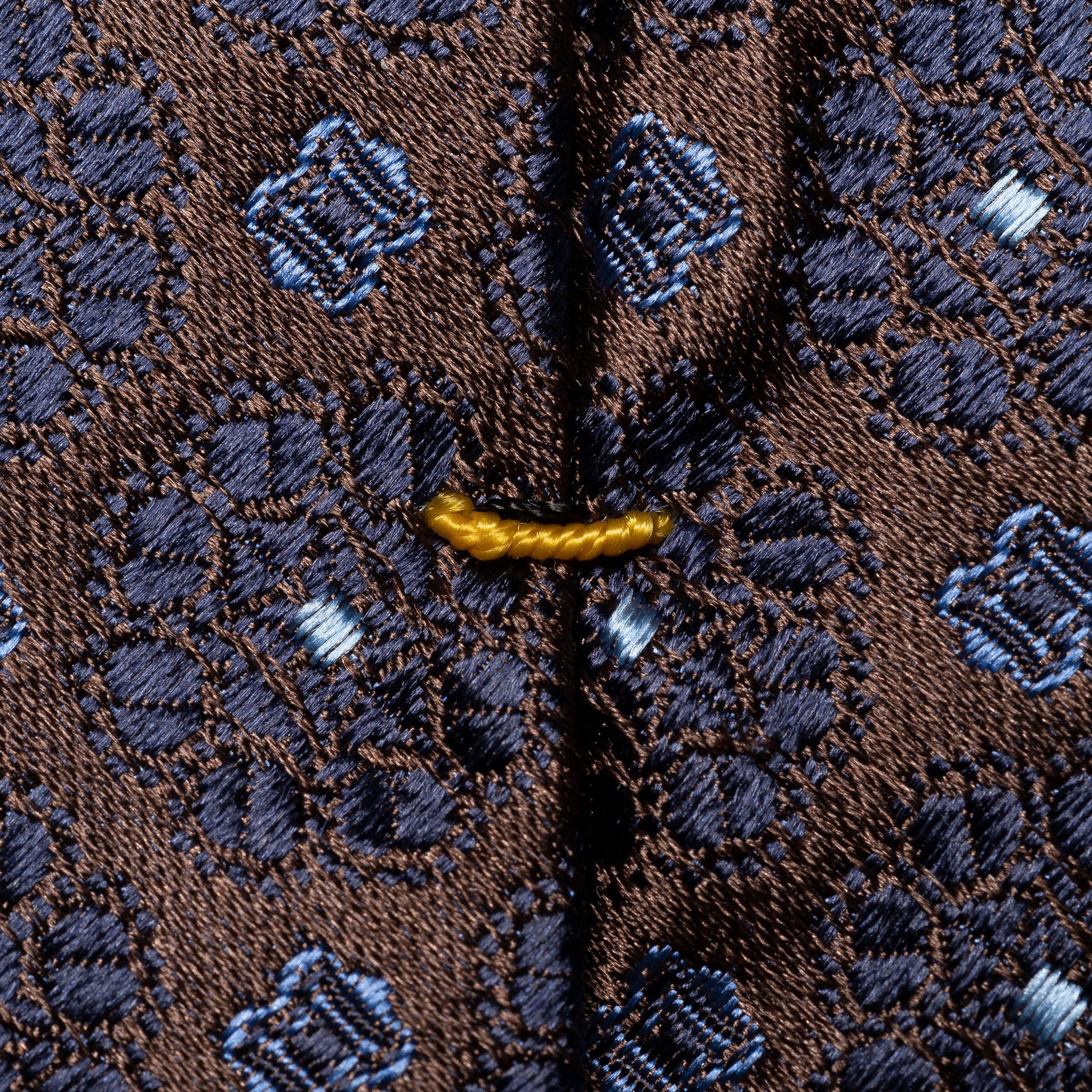 Dark Brown Medallion Pattern Woven Silk Tie - ETON - Image 3