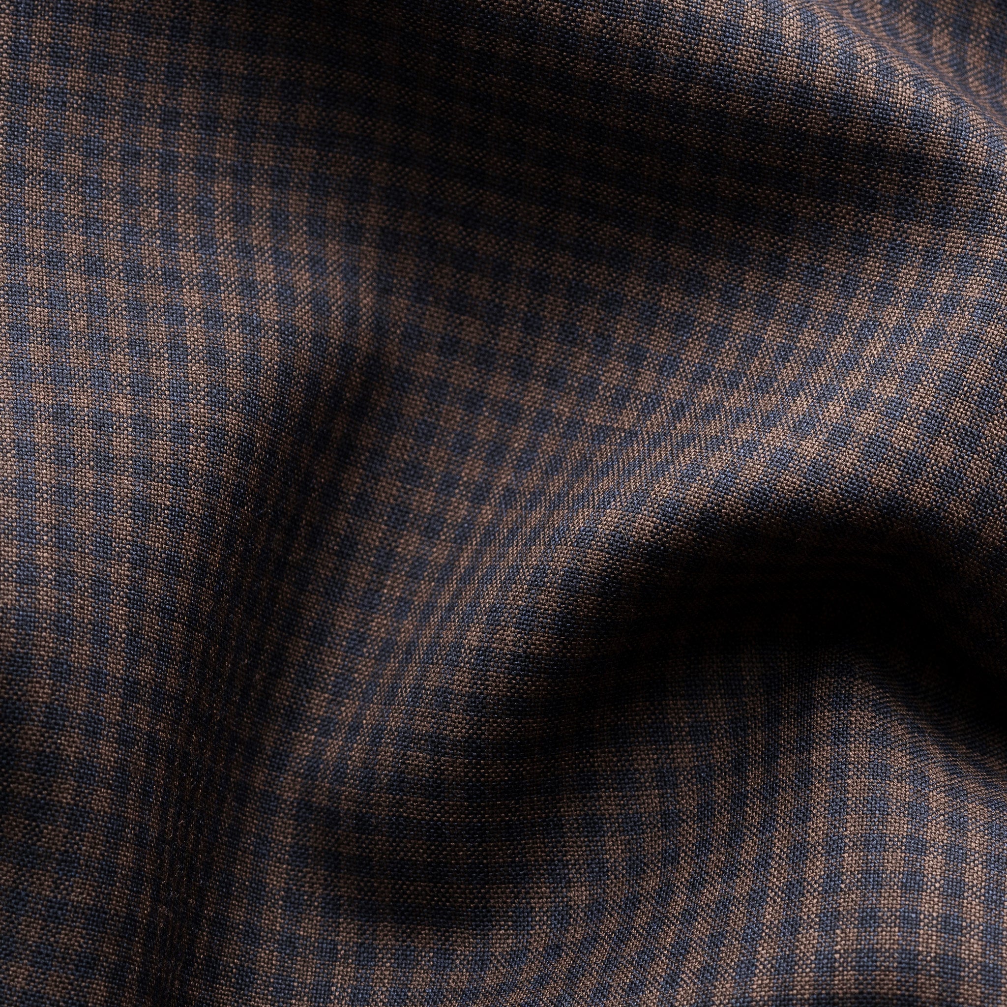 Dark Brown Micro Check Merino Wool Slim Fit Shirt - ETON - Image 8