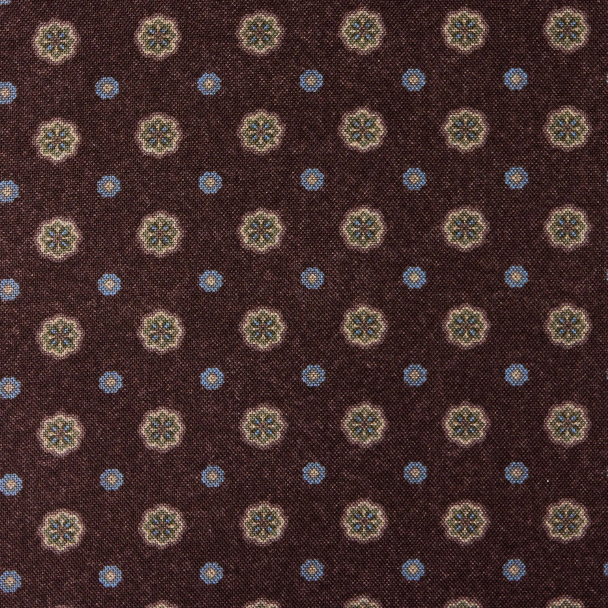 Dark Brown Patterned Silk Hankie - Stenströms - Image 3