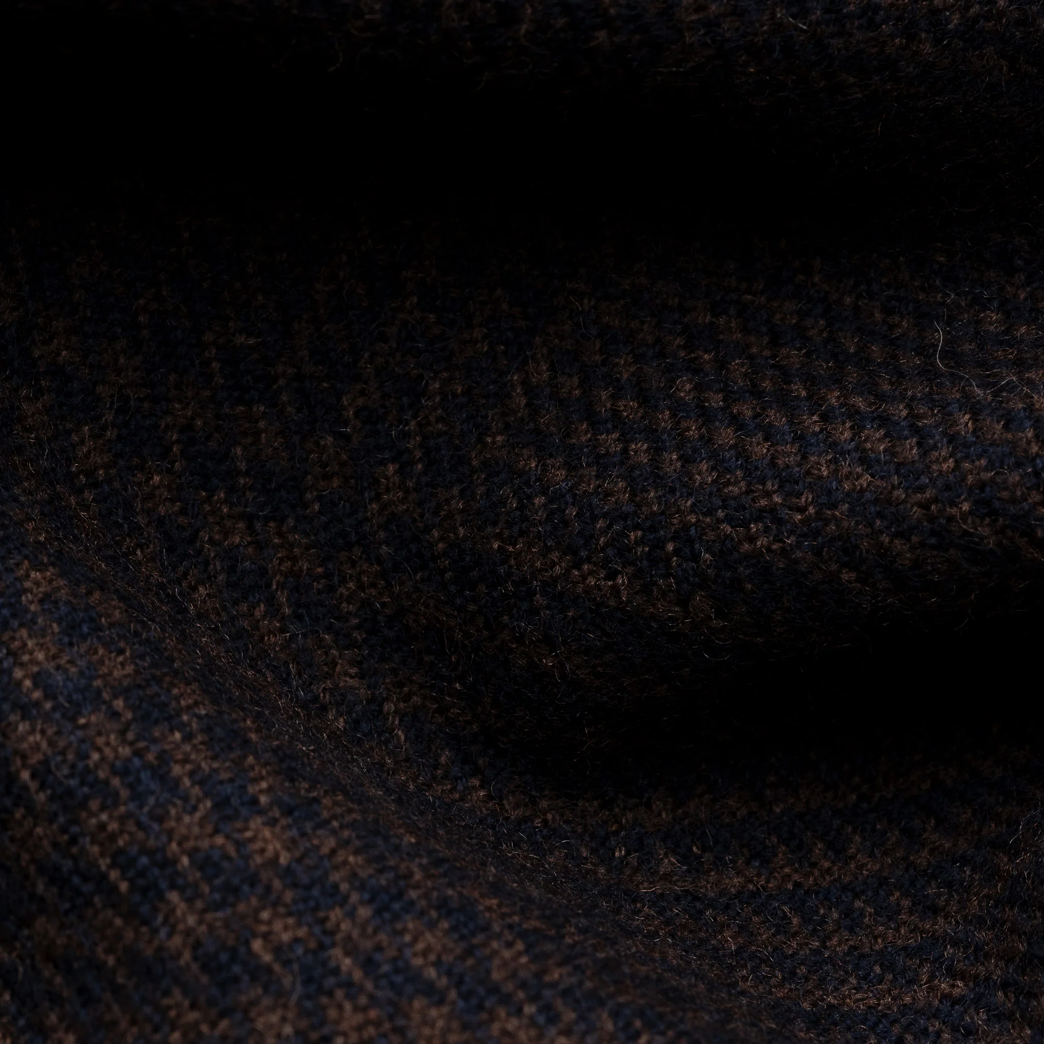 Dark Brown Prince-of-Wales Check Merino Wool Scarf - ETON - Image 3