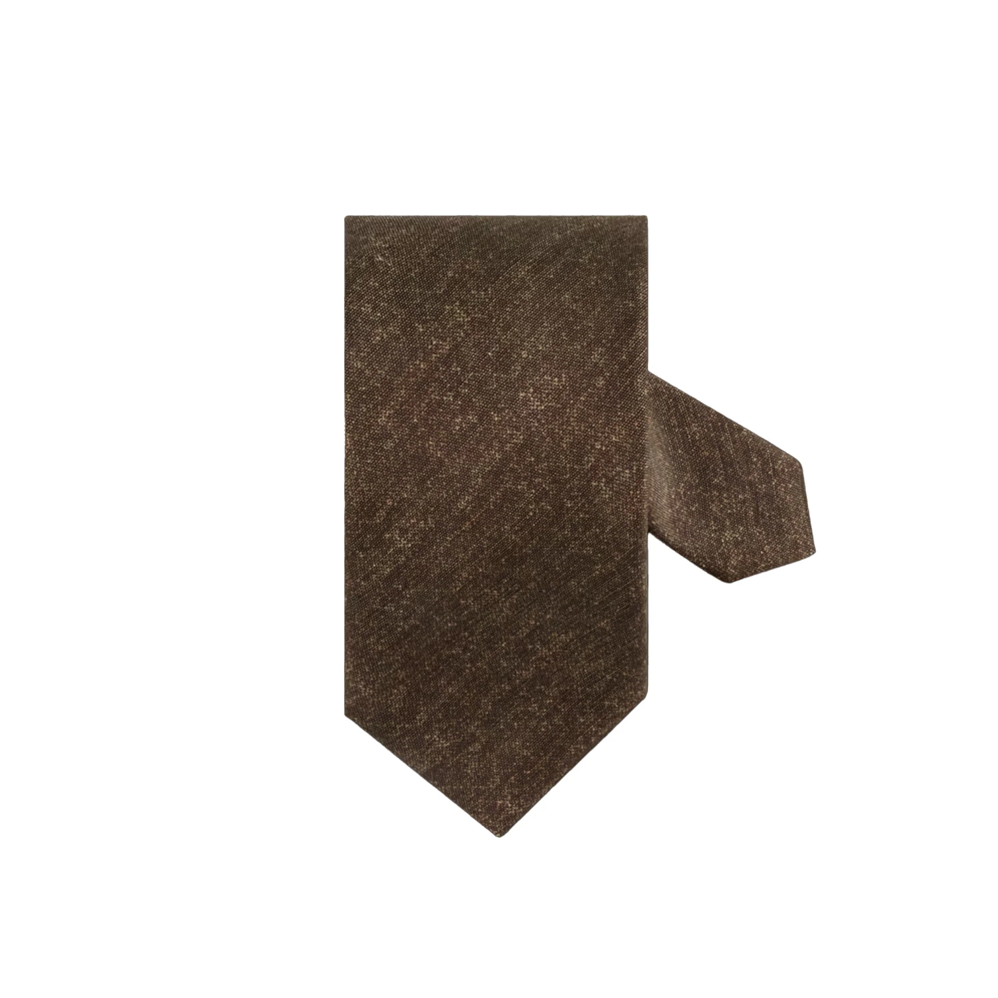 Dark Brown Semi-Solid Silk-Linen Tie - Stenströms