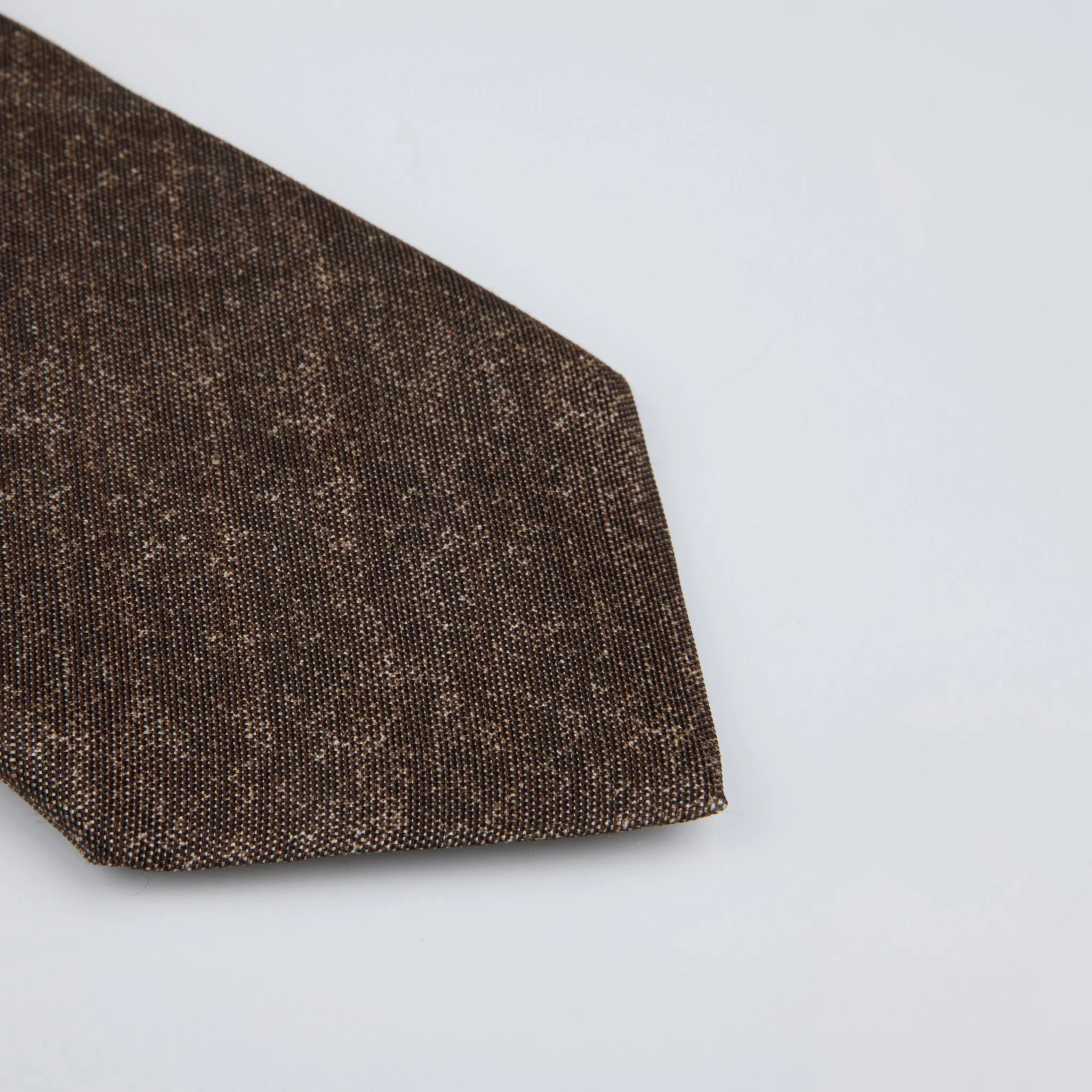 Dark Brown Semi-Solid Silk-Linen Tie - Stenströms - Image 2