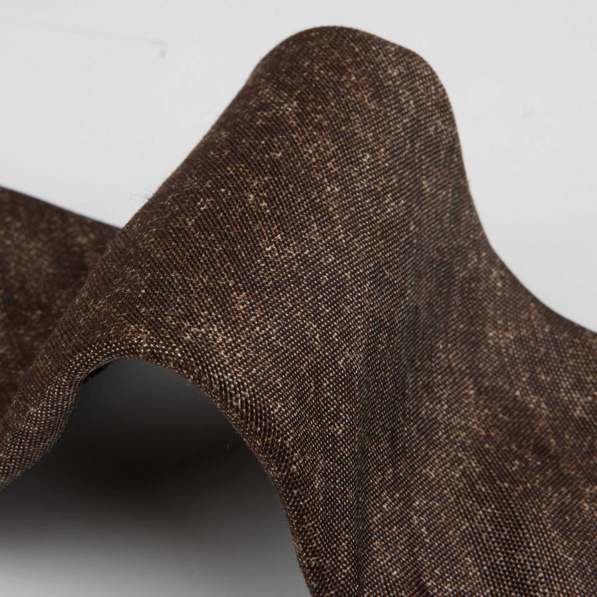 Dark Brown Semi-Solid Silk-Linen Tie - Stenströms - Image 3