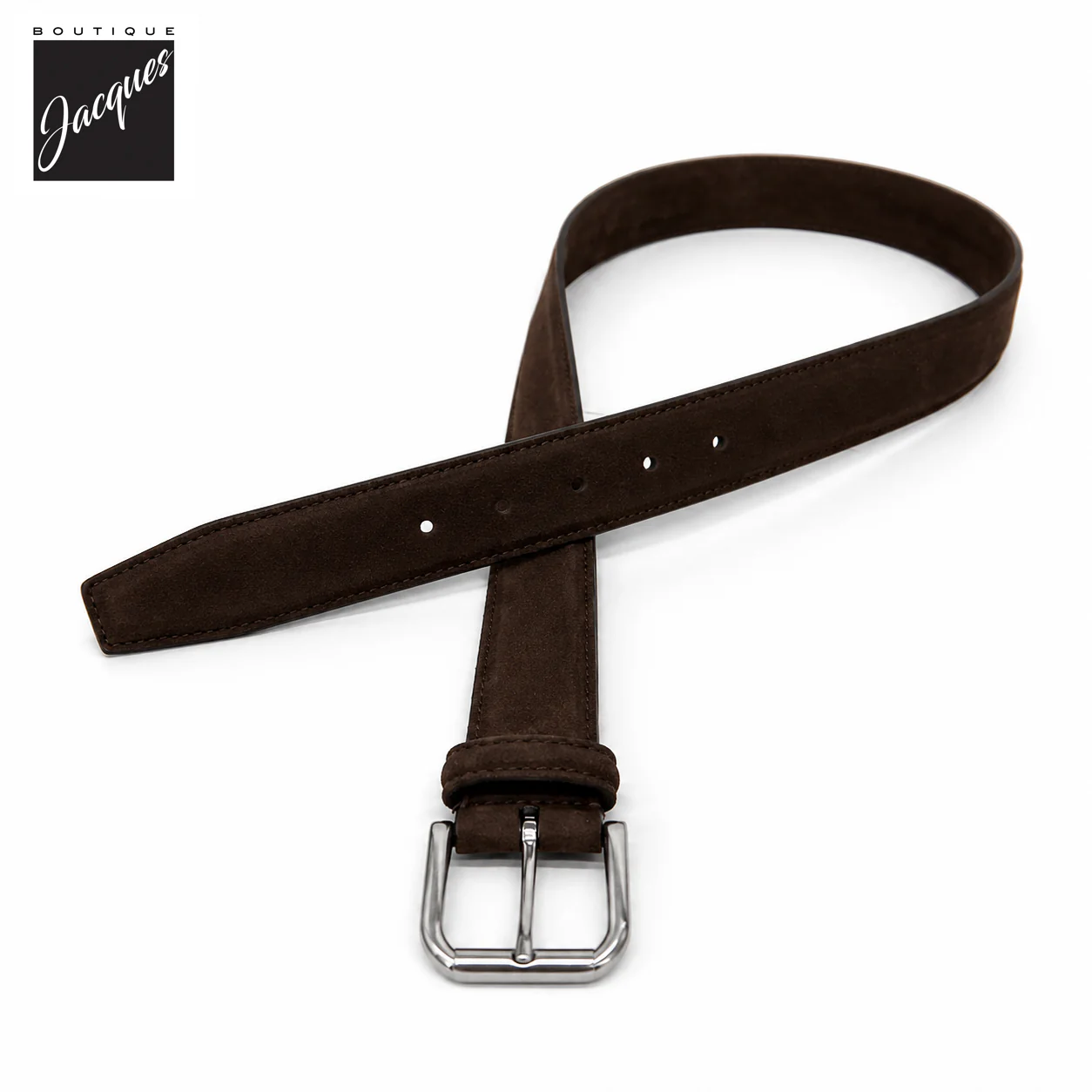 Dark Brown Soft Nubuck Suede Leather Belt - Anderson's - Image 2
