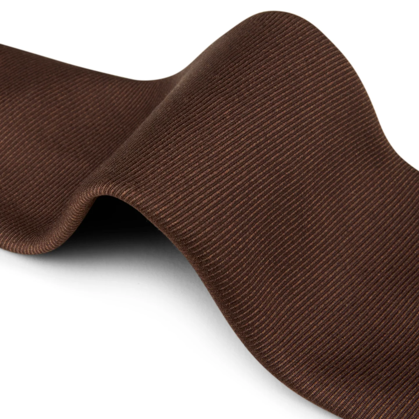 Dark Brown Solid Silk Tie - Stenströms - Image 3