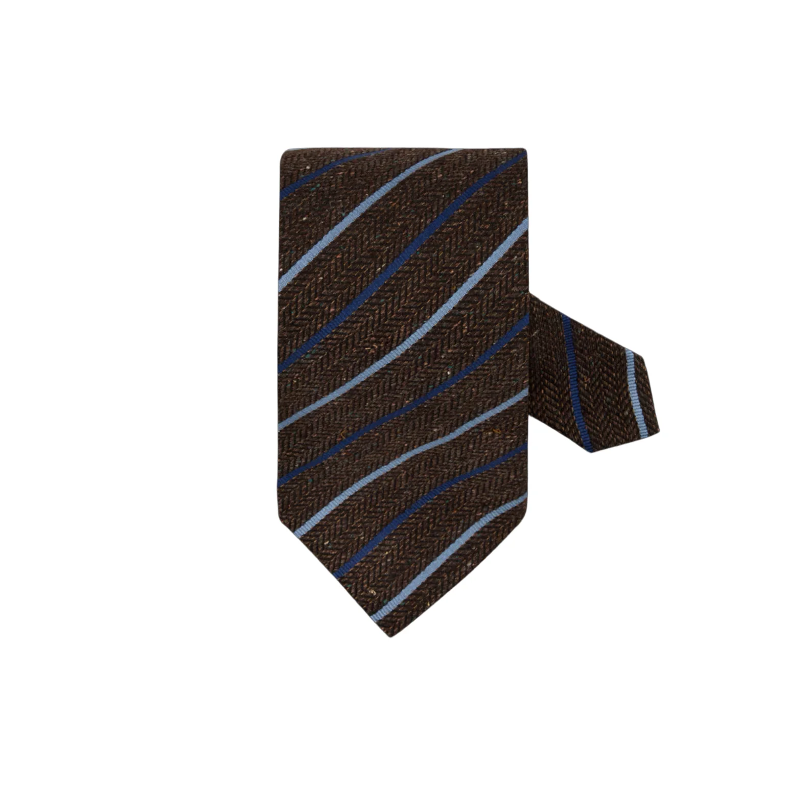 Dark Brown Stripe Silk Tie - Stenströms