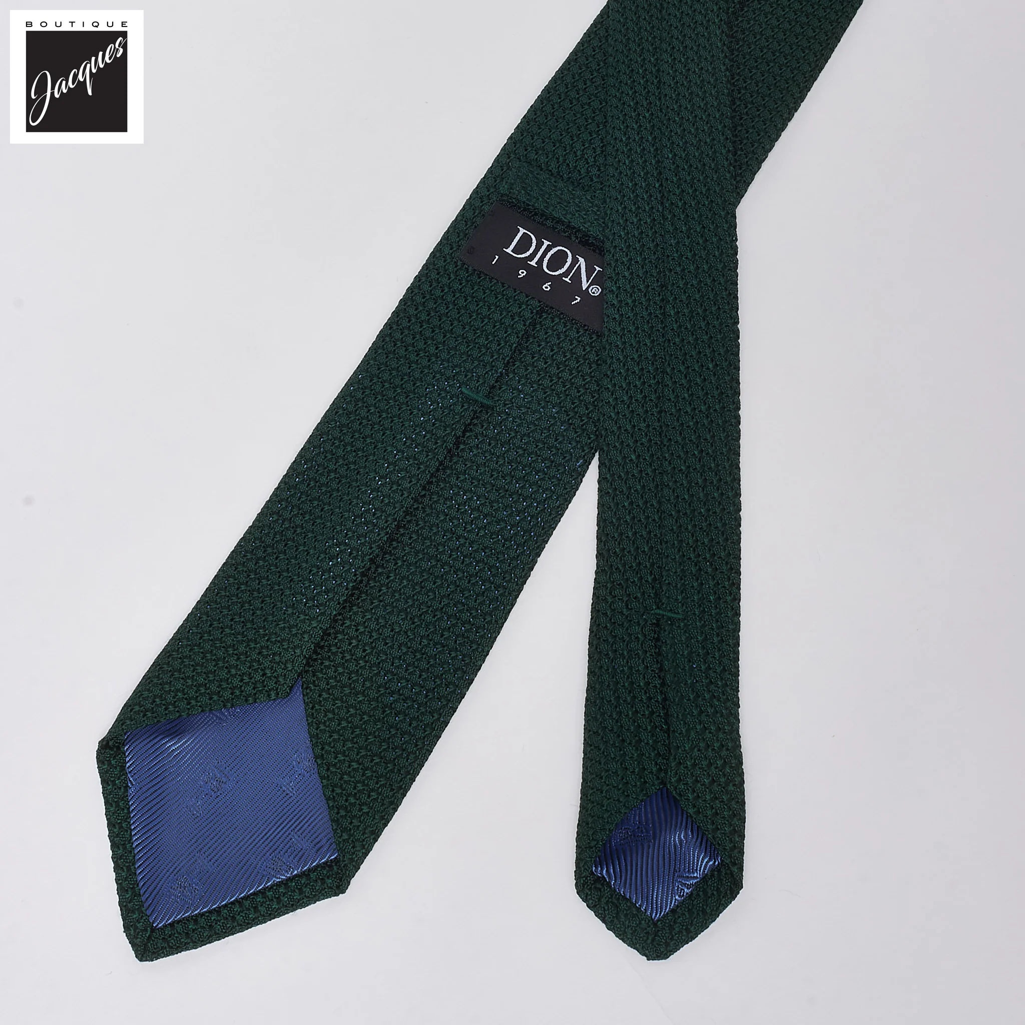 Dark Emerald Green Silk Grenadine Tie - DION - Image 3