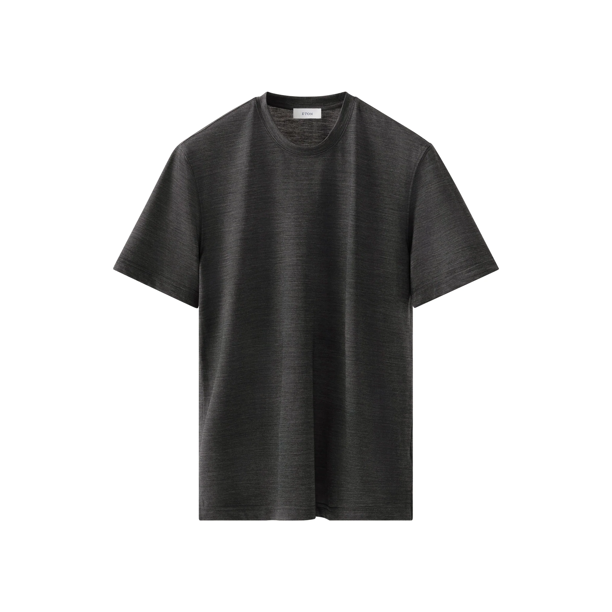 Dark Gray Merino Wool Lyocell Crew Neck T-shirt - ETON