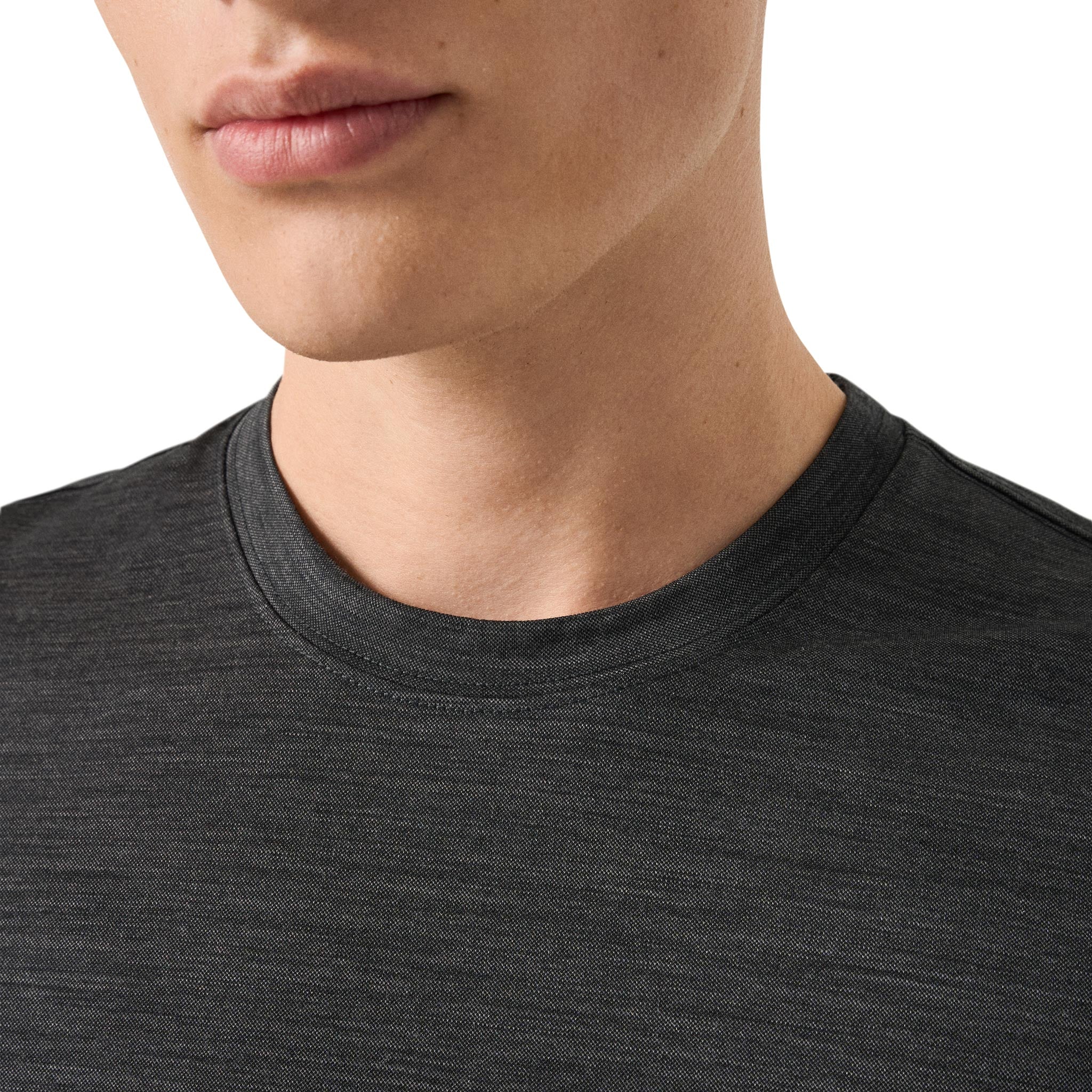 Dark Gray Merino Wool Lyocell Crew Neck T-shirt - ETON - Image 3