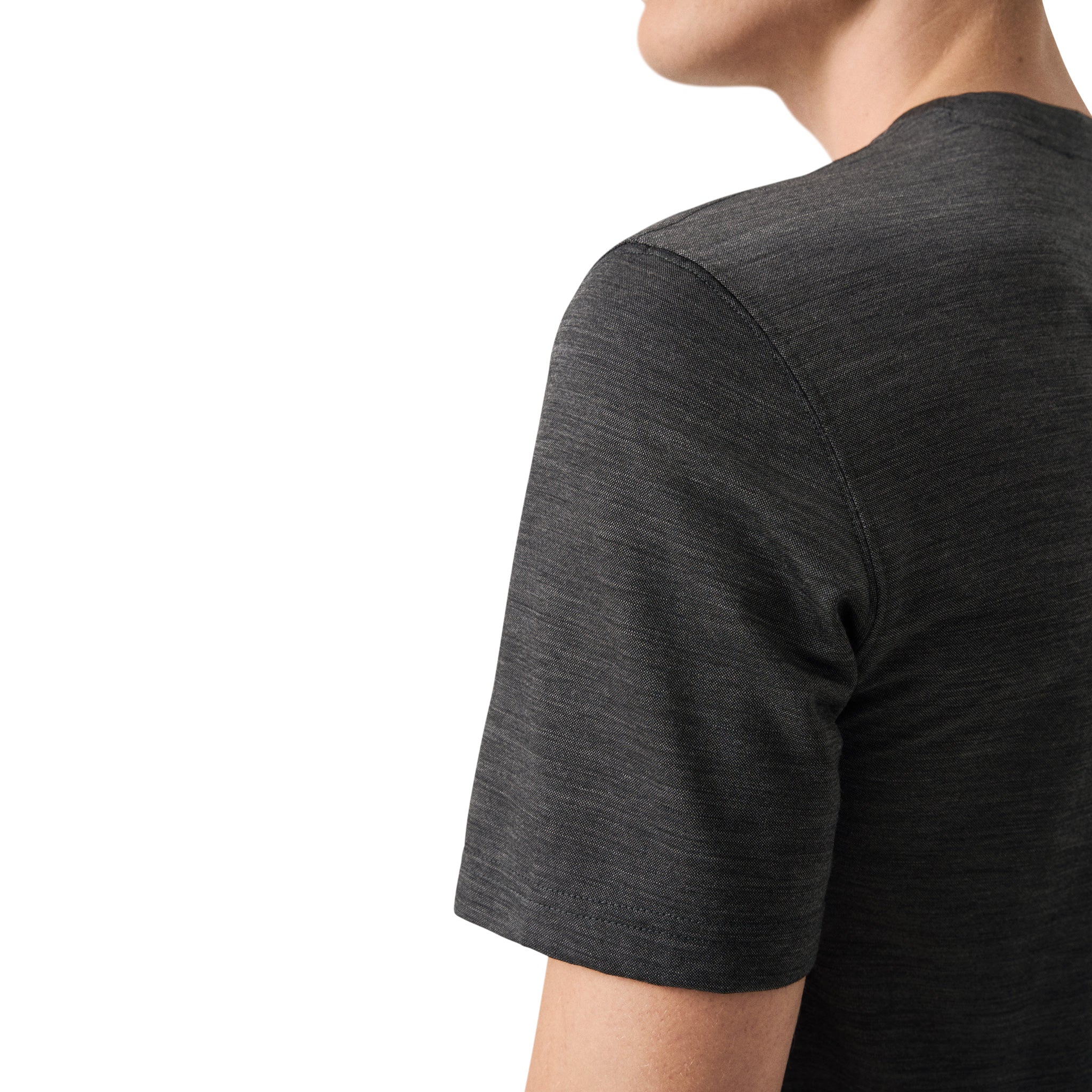 Dark Gray Merino Wool Lyocell Crew Neck T-shirt - ETON - Image 5
