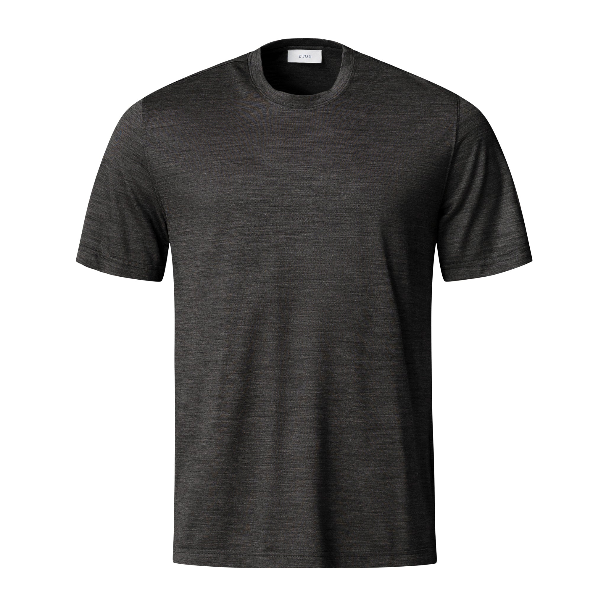 Dark Gray Merino Wool Lyocell Crew Neck T-shirt - ETON - Image 6