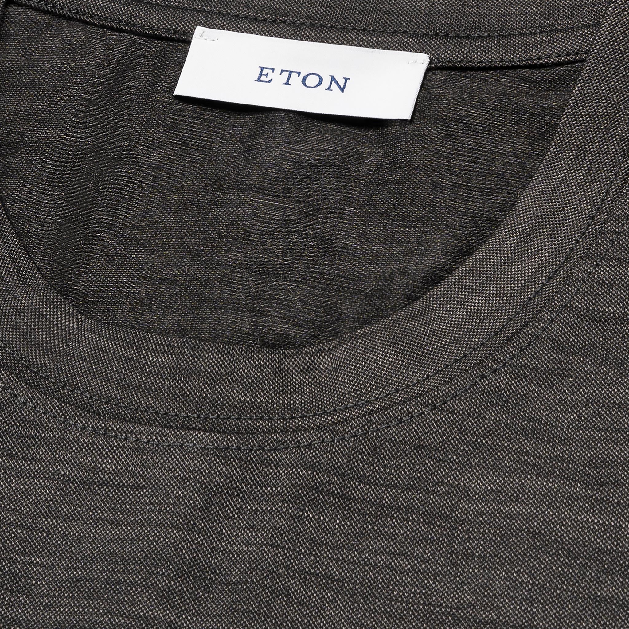 Dark Gray Merino Wool Lyocell Crew Neck T-shirt - ETON - Image 7