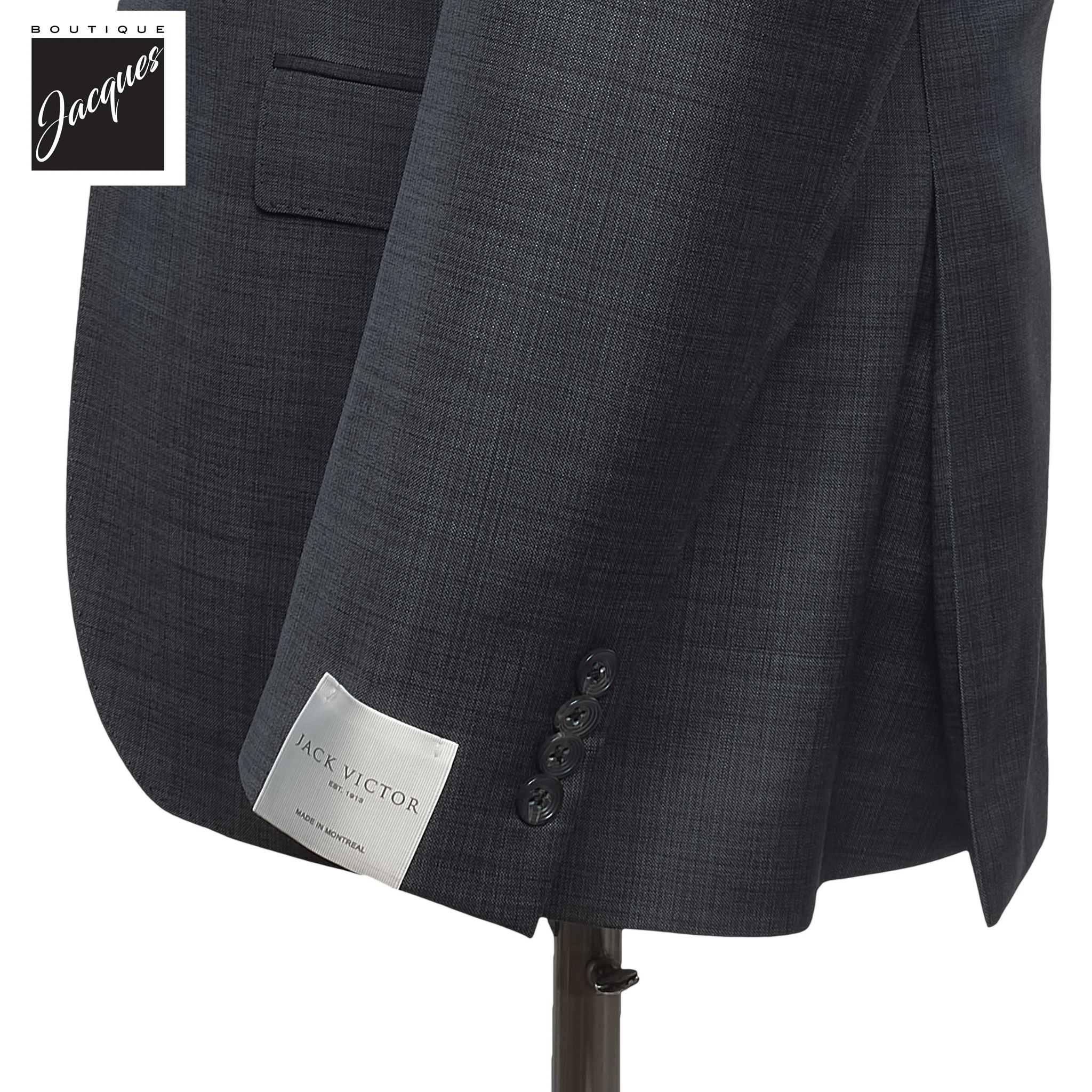 Dark Gray Neat Super 130s Wool Engel Modern Fit Suit - Jack Victor - Image 3