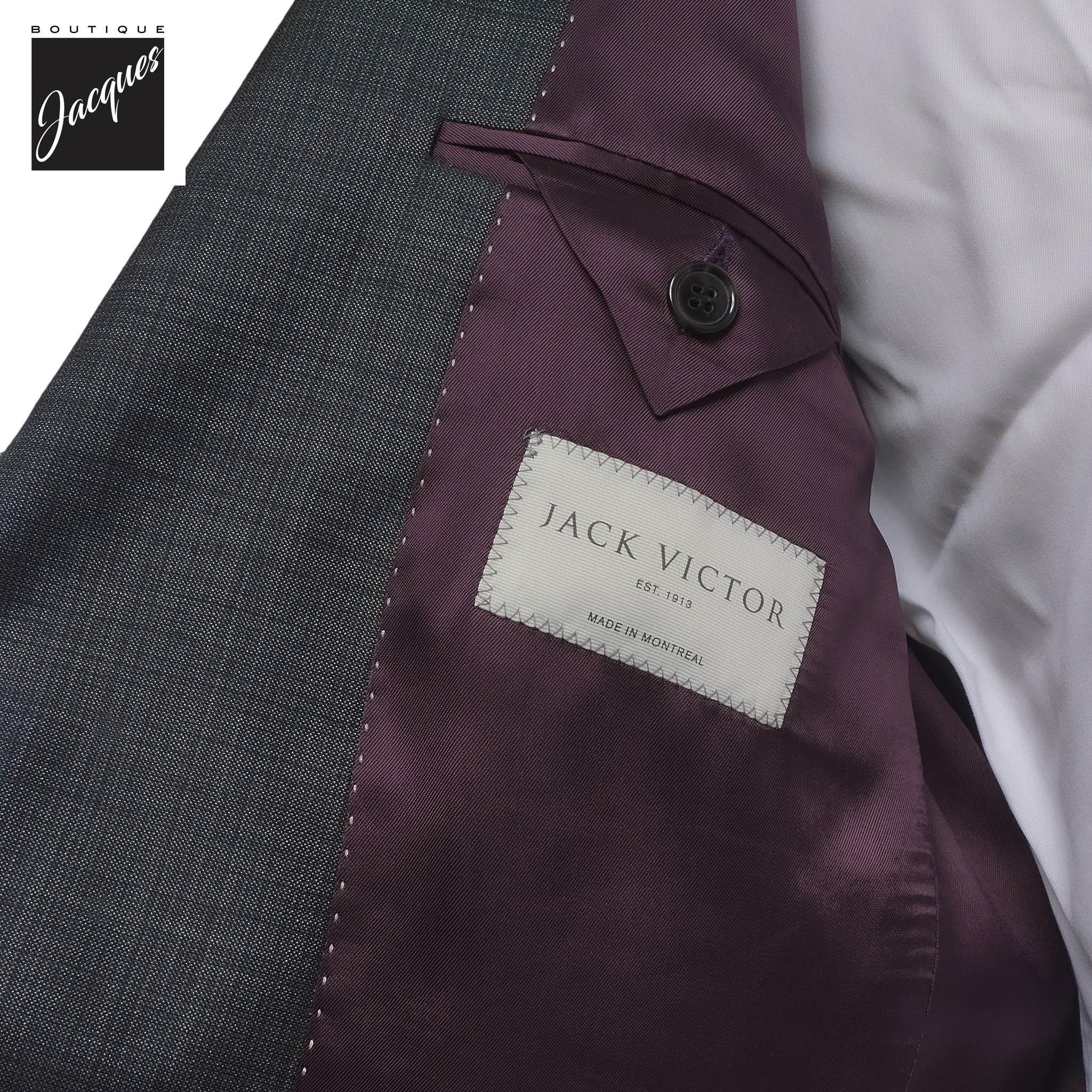 Dark Gray Neat Super 130s Wool Engel Modern Fit Suit - Jack Victor - Image 4