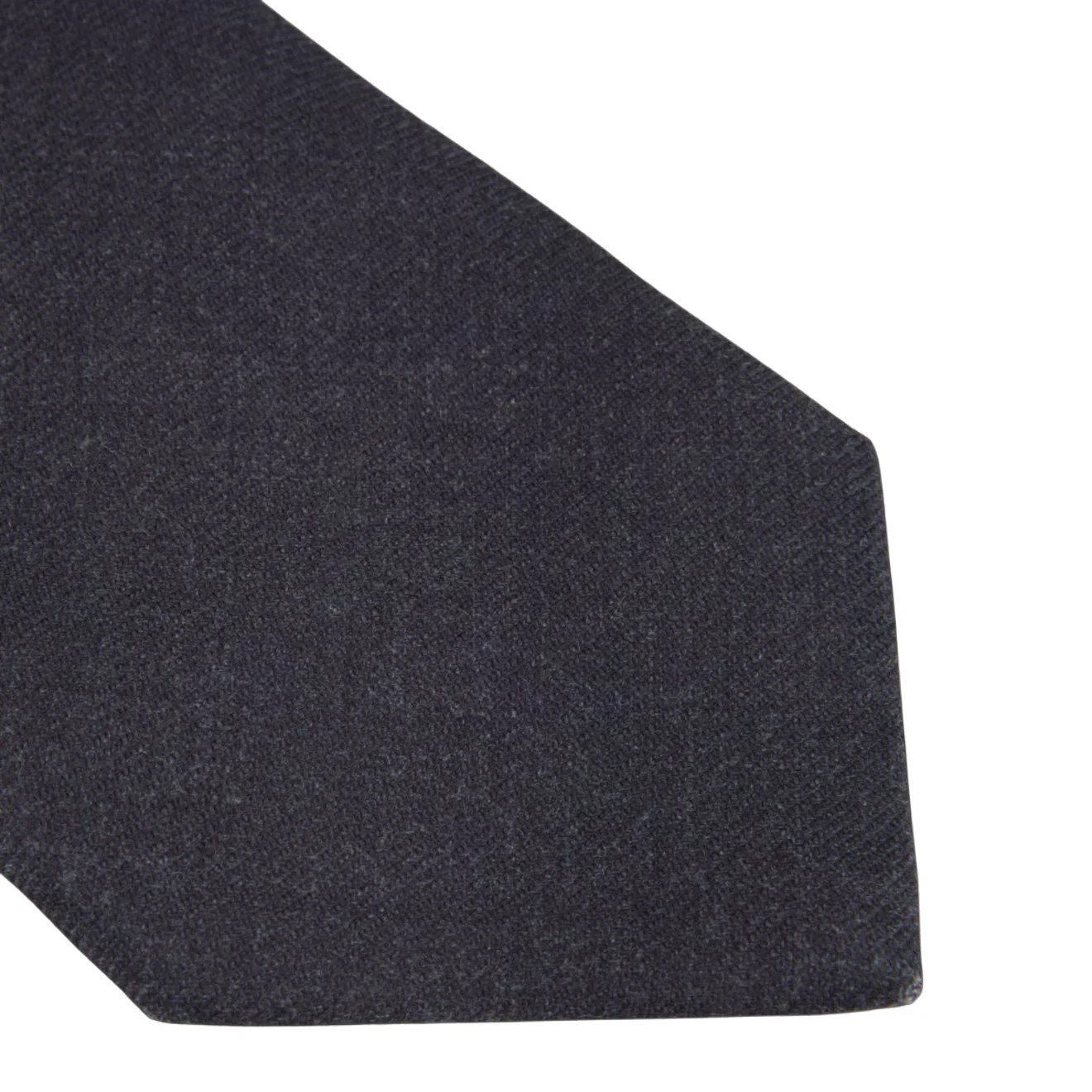 Dark Gray Solid Wool Tie - Stenströms - Image 2