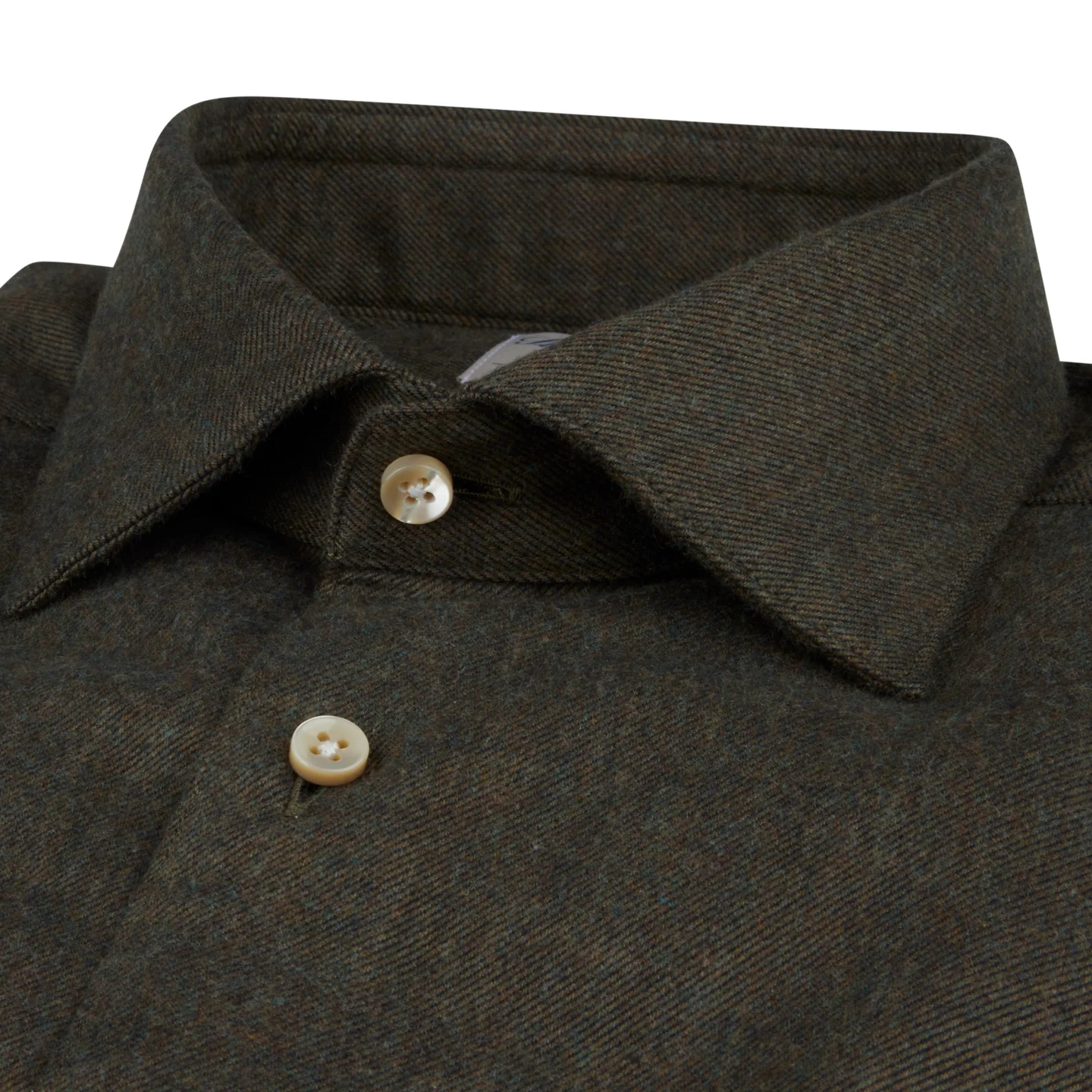 Dark Green Flannel Slimline Casual Shirt - Stenströms - Image 2