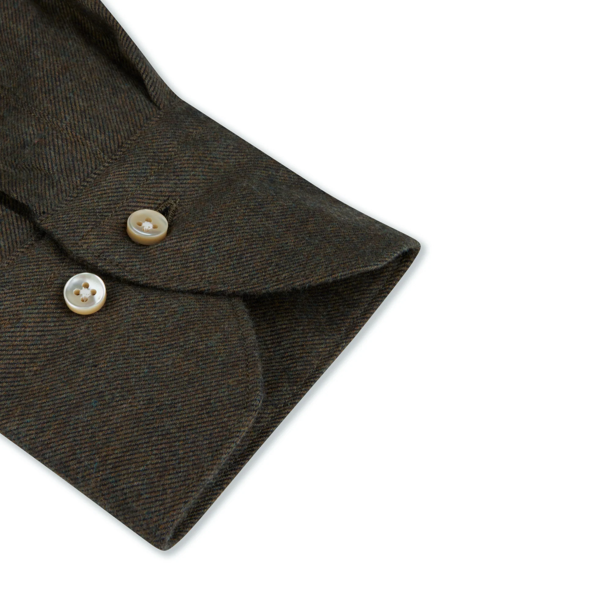Dark Green Flannel Slimline Casual Shirt - Stenströms - Image 3