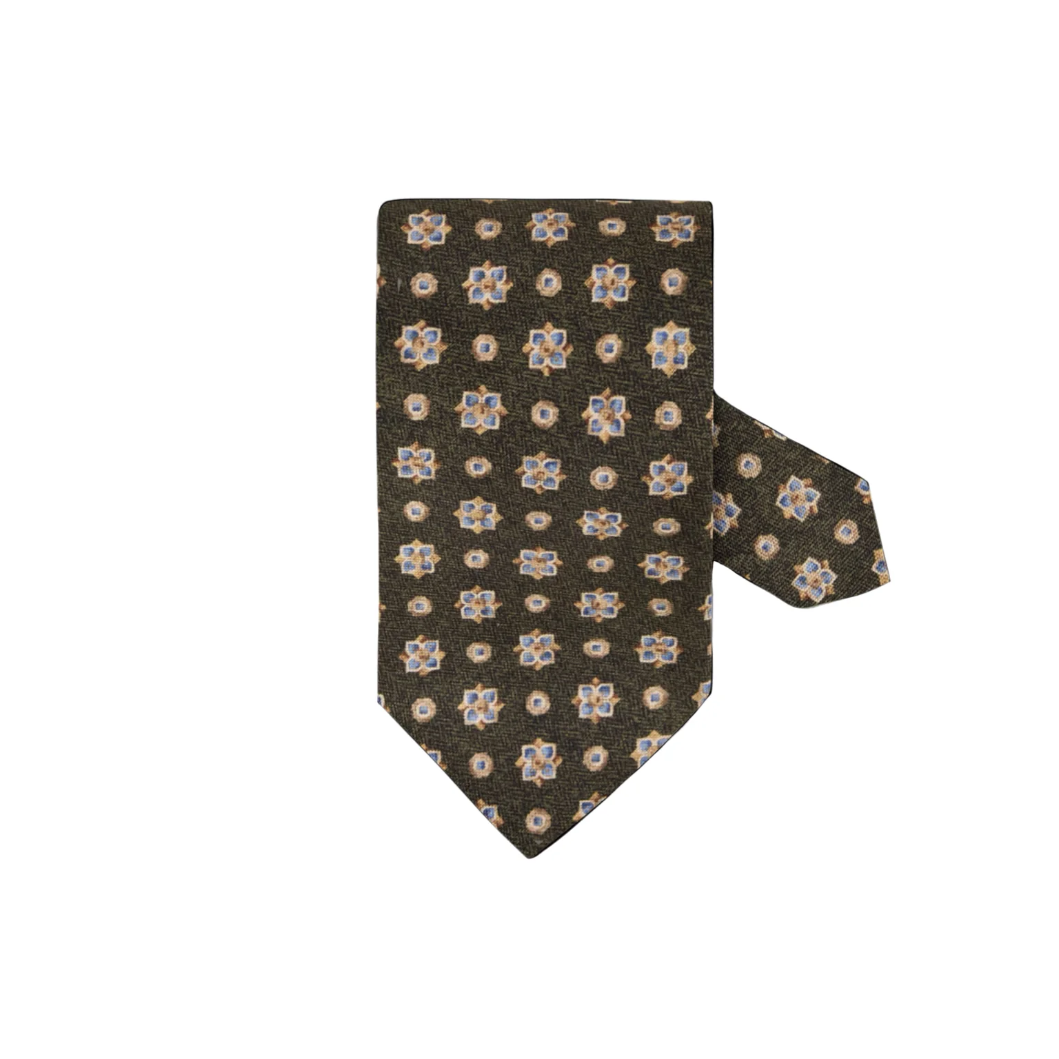 Dark Green Patterned Silk Tie - Stenströms