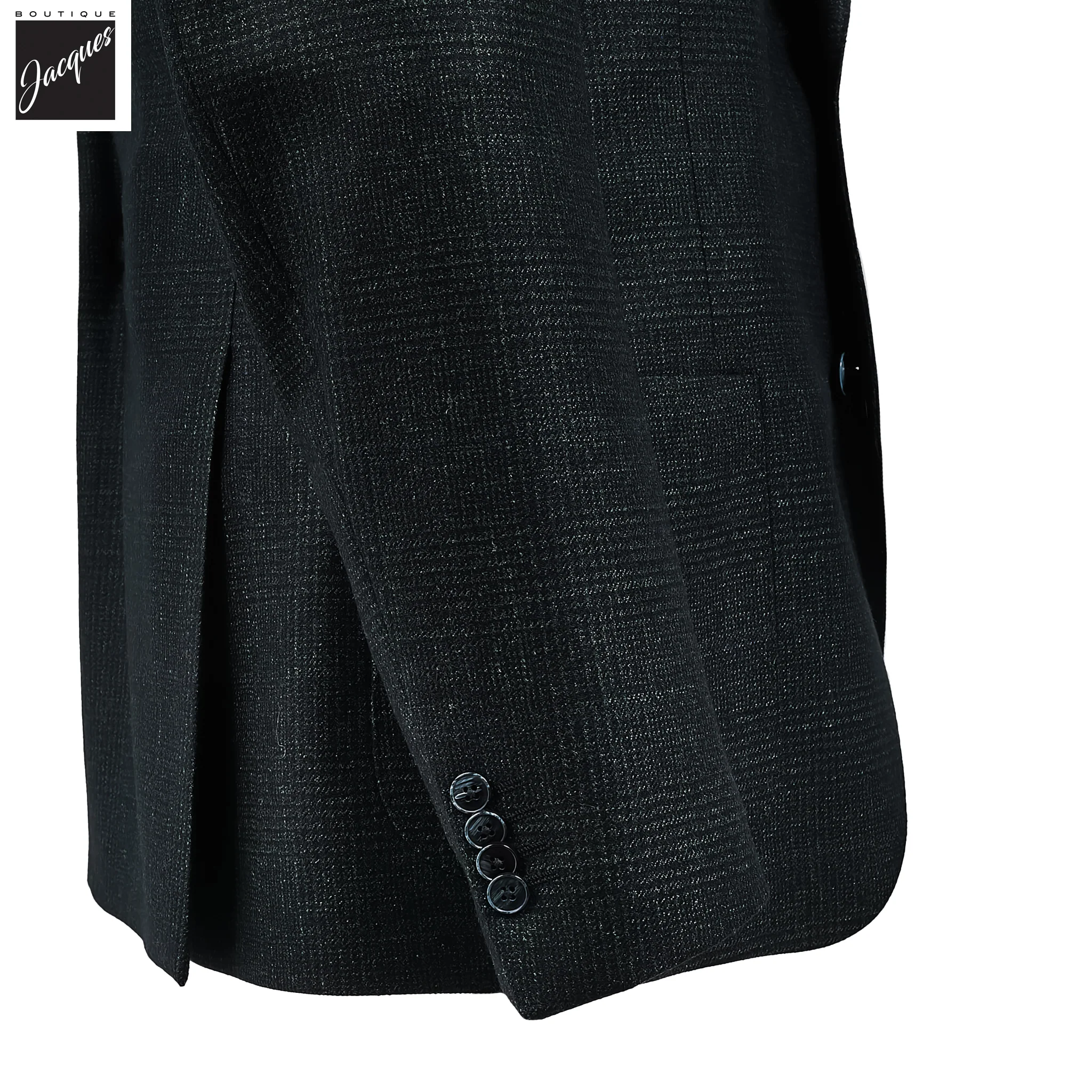 Dark Green Prince-of-Wales Contemporary Fit Loro Piana Sport Jacket - Luigi Bianchi - Image 3