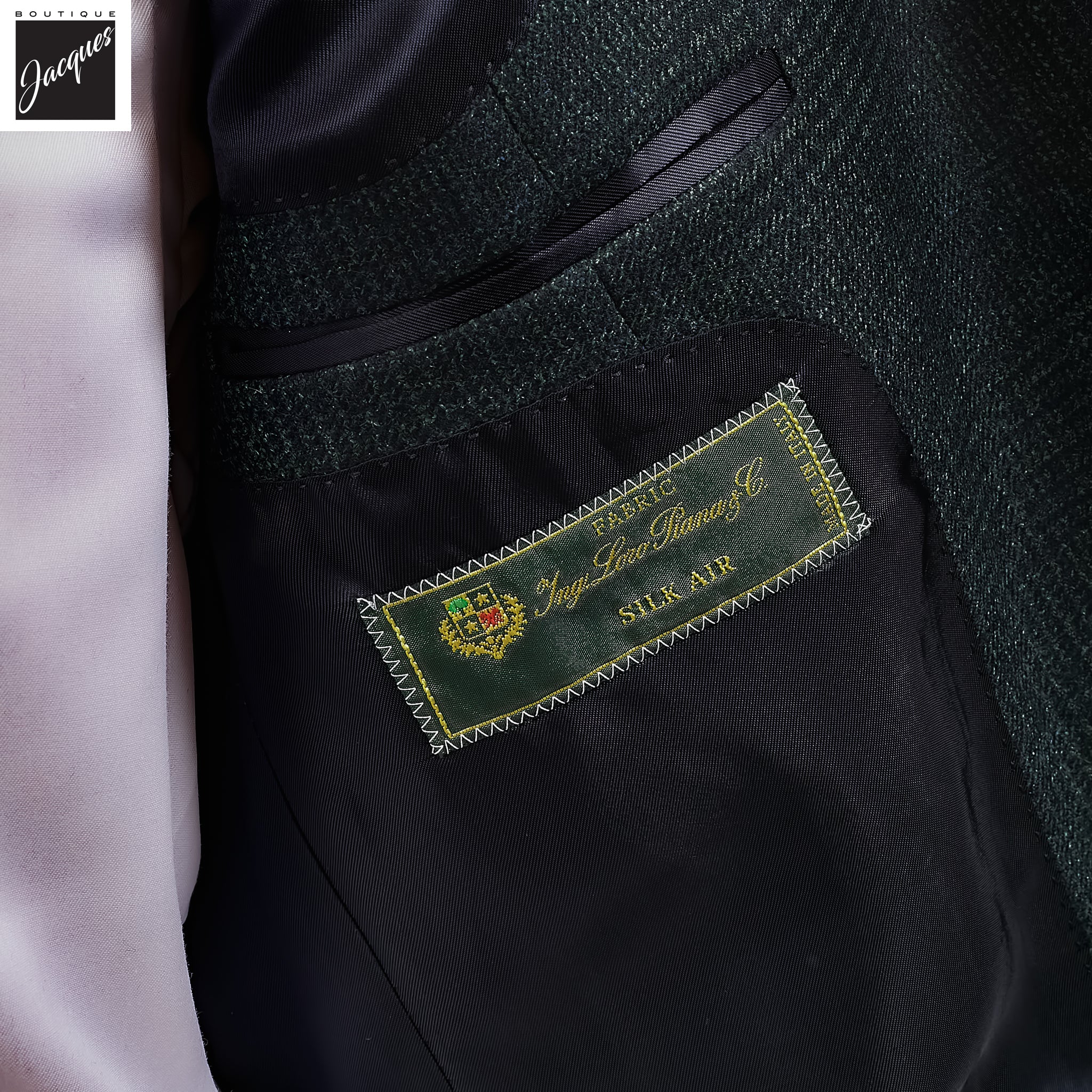Dark Green Prince-of-Wales Contemporary Fit Loro Piana Sport Jacket - Luigi Bianchi - Image 4