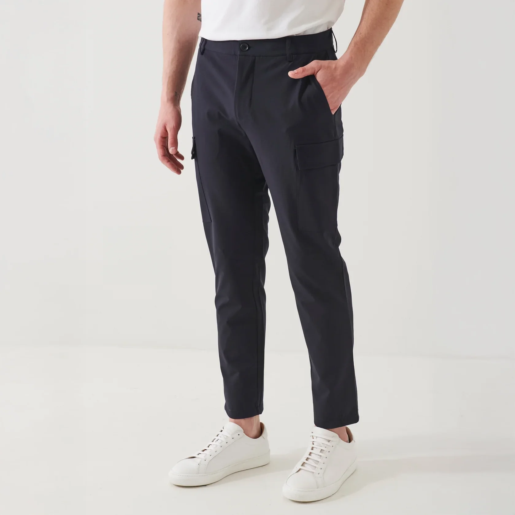 Dark Navy Travel Nucleo Stretch Cargo Pant - PATRICK ASSARAF - Image 3