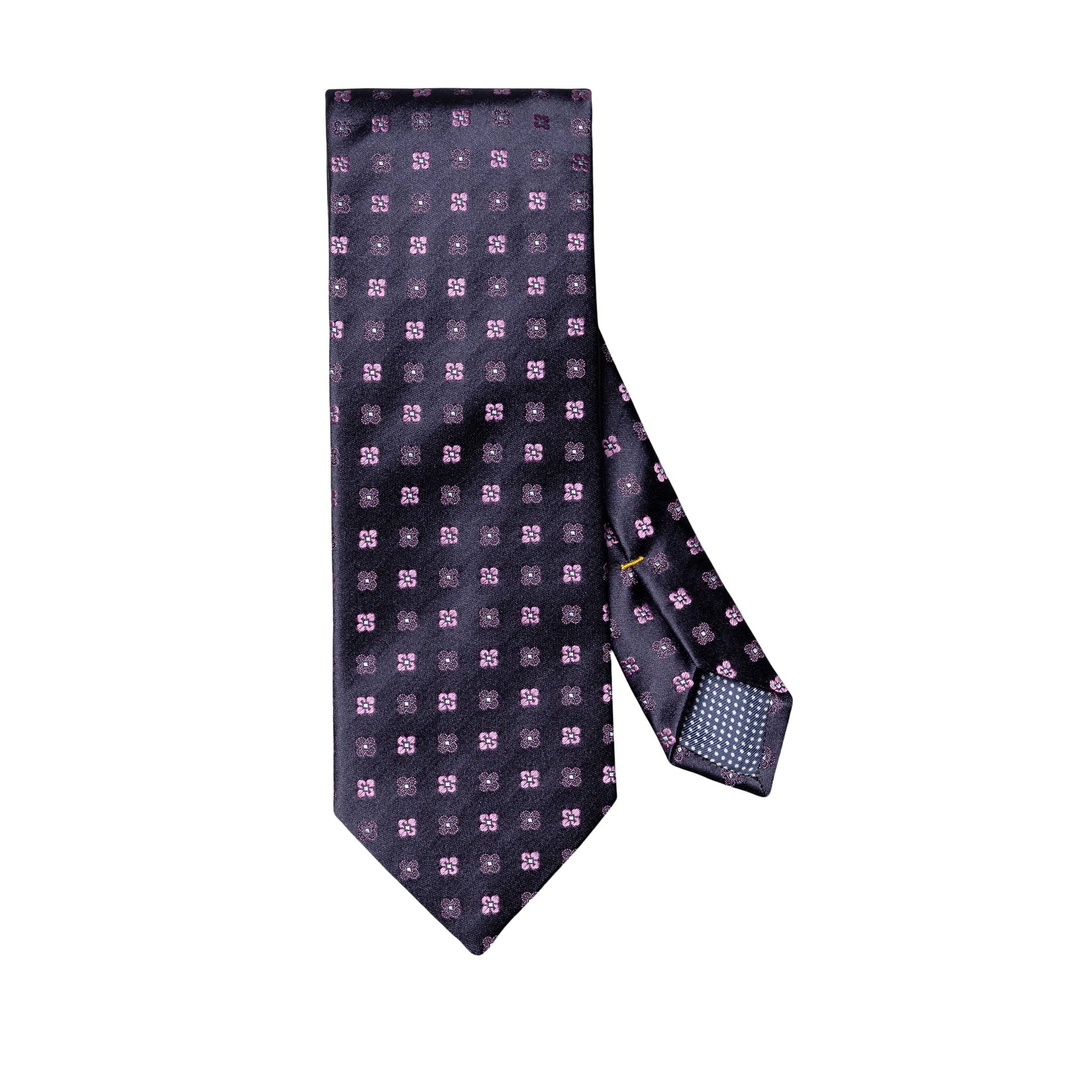 Dark Purple Micro Floral Woven Silk Tie - ETON - Image 2