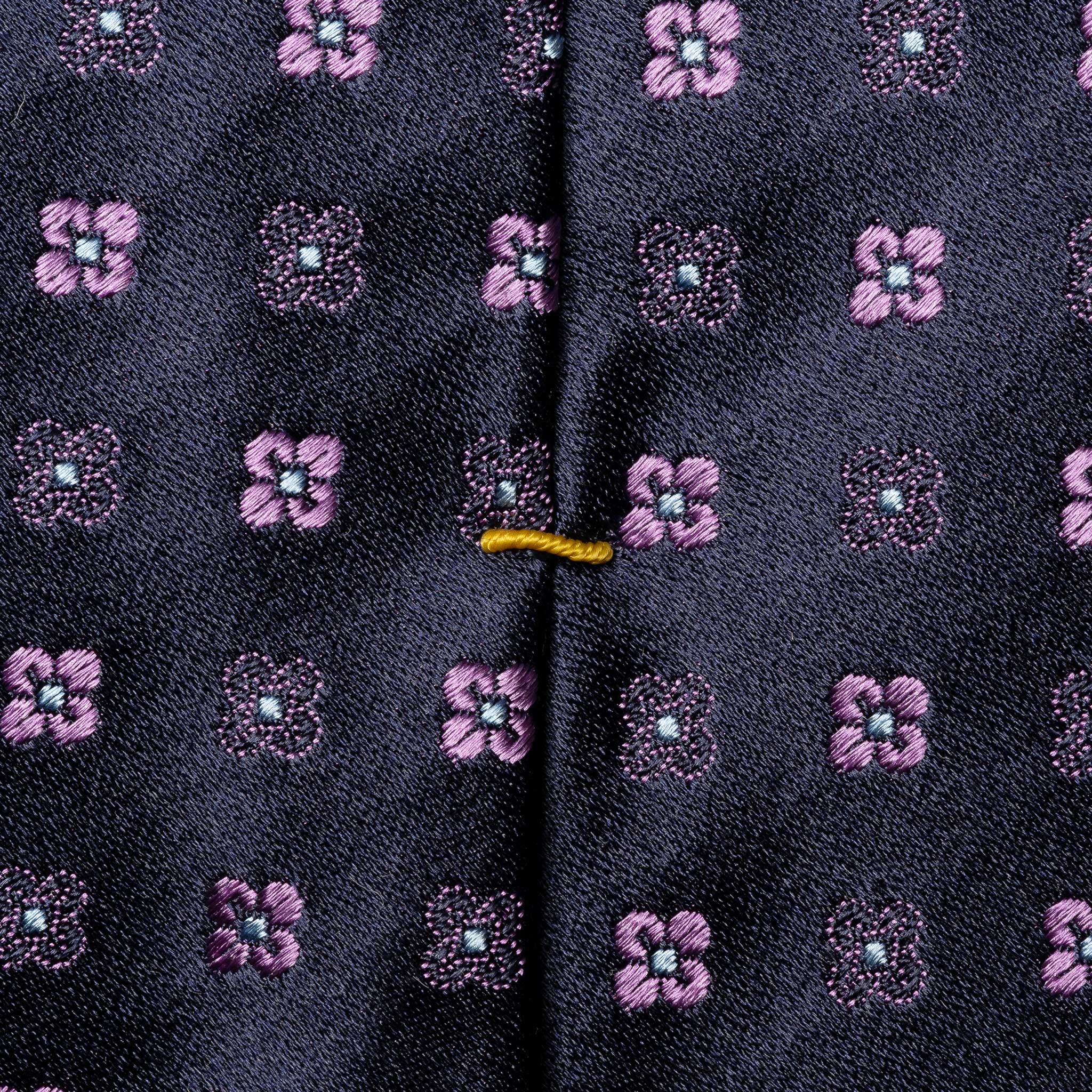 Dark Purple Micro Floral Woven Silk Tie - ETON - Image 4