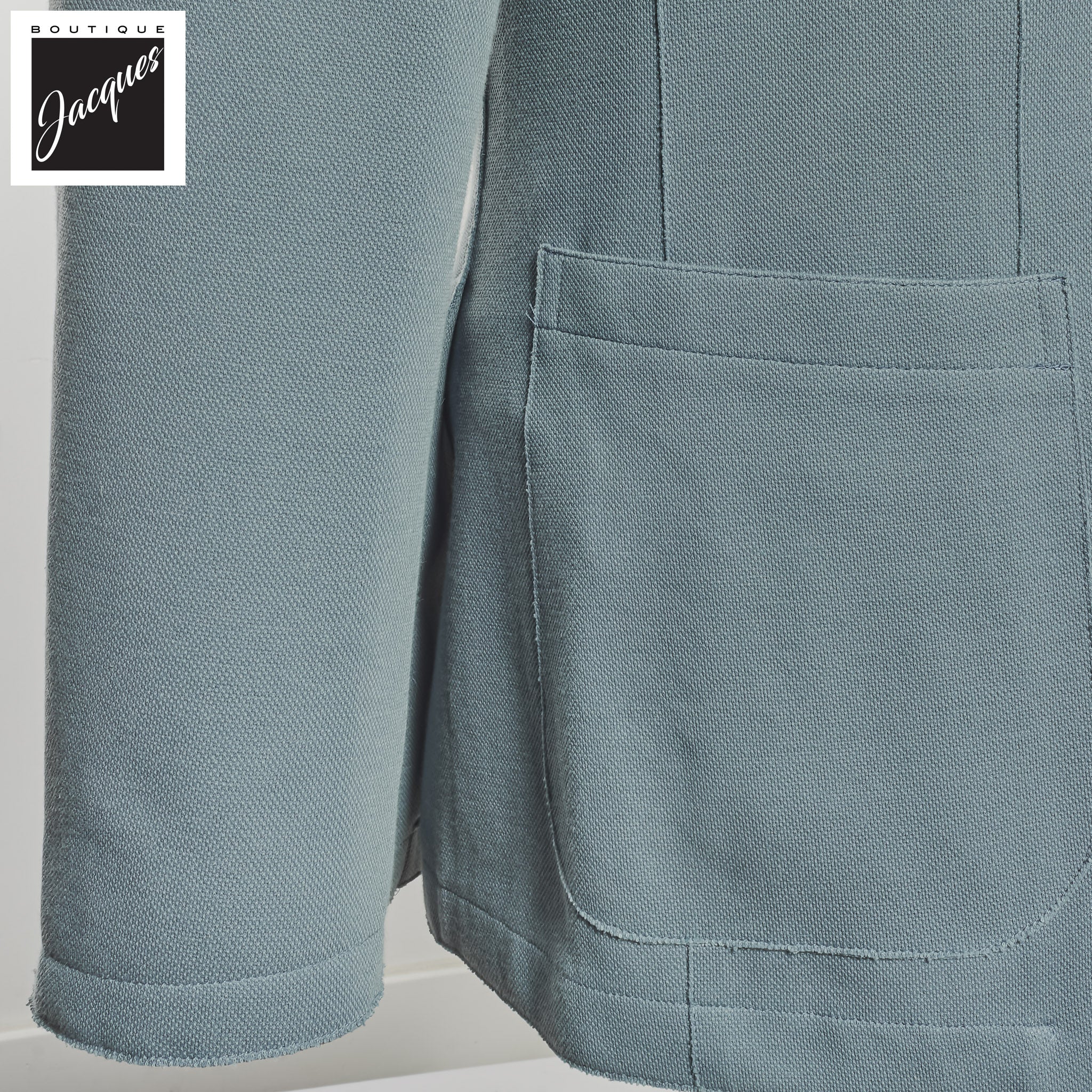 Denim Blue Cotton Stretch Laser Cut Sport Jacket - ELEVENTY - Image 3