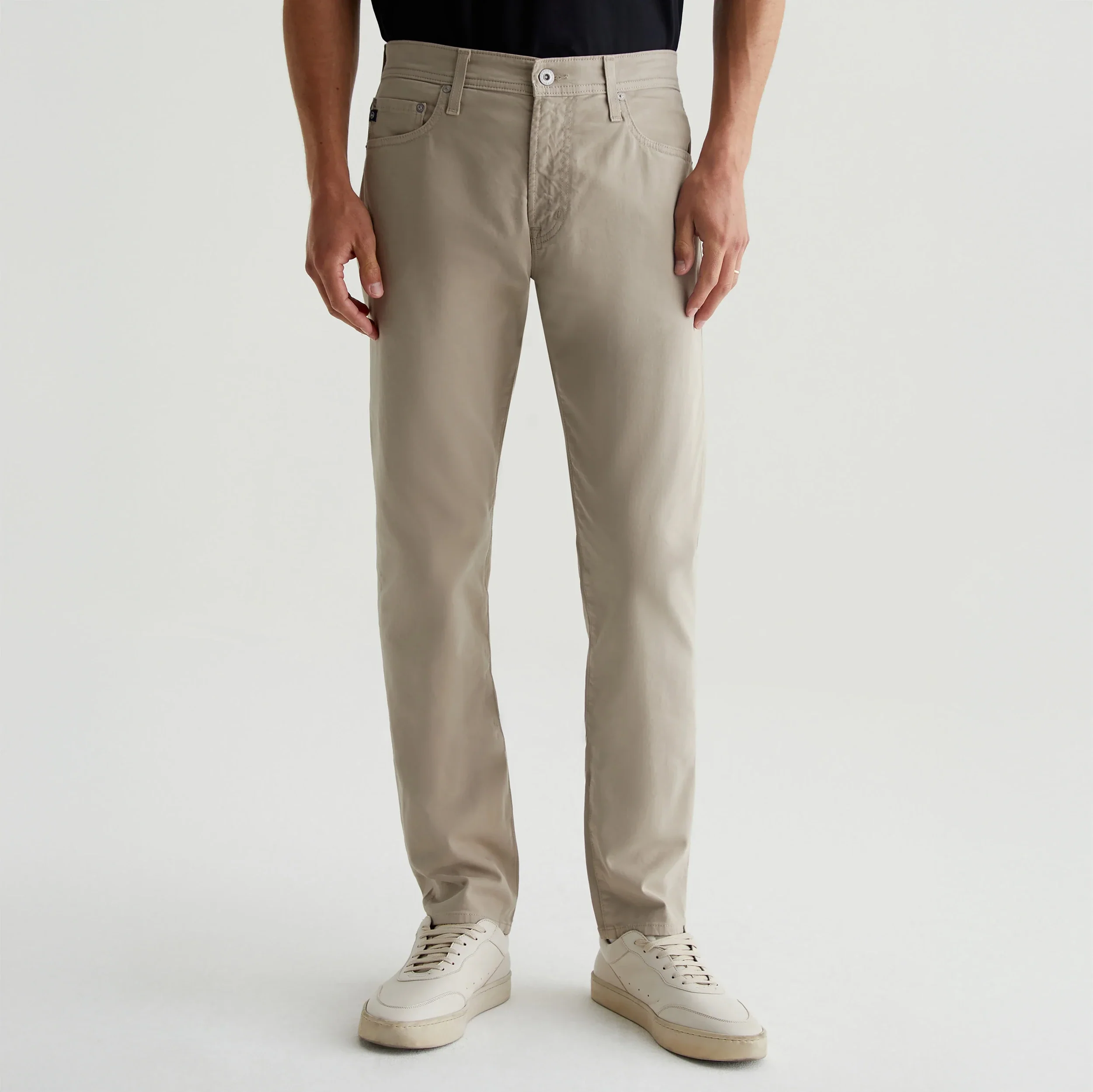 Desert Stone (Beige) Modern Slim Tellis Sueded Pants - AG