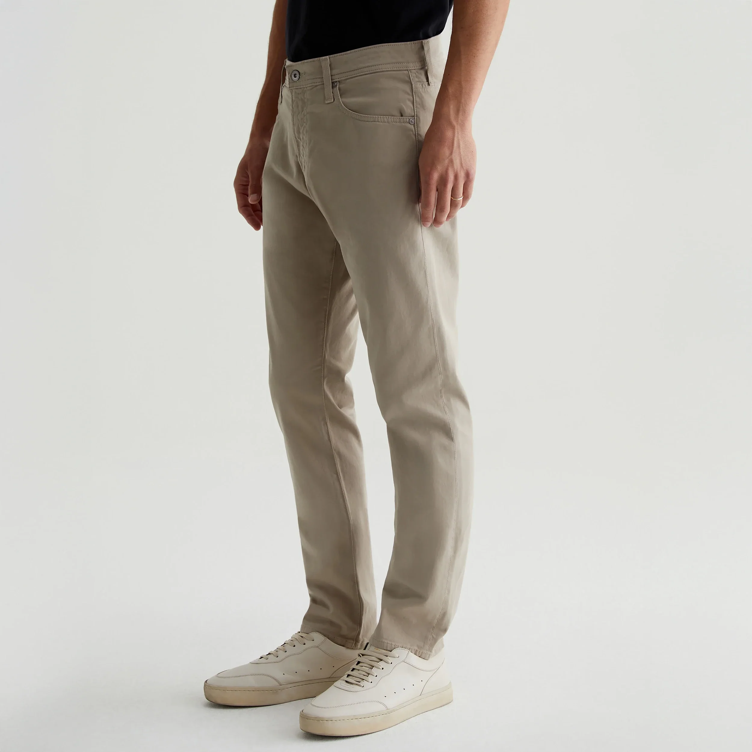 Desert Stone (Beige) Modern Slim Tellis Sueded Pants - AG - Image 5
