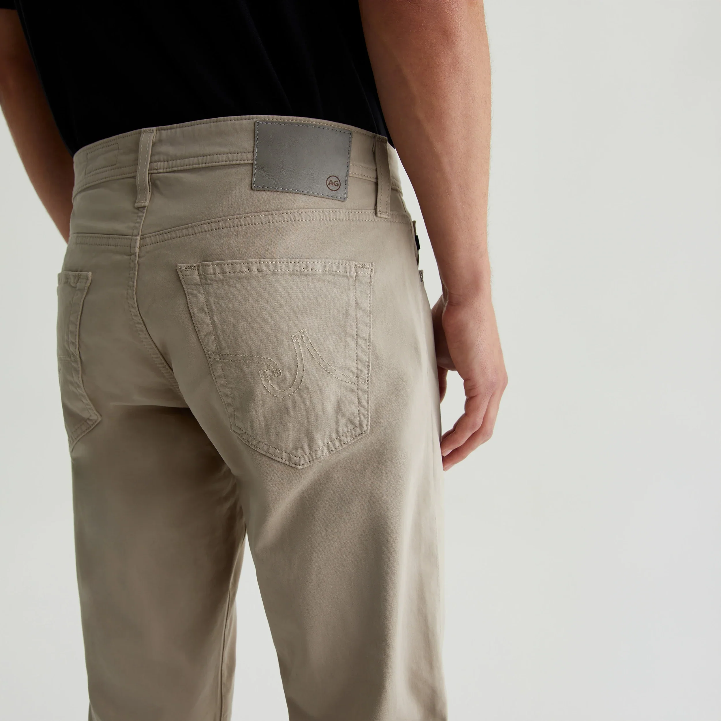 Desert Stone (Beige) Modern Slim Tellis Sueded Pants - AG - Image 6