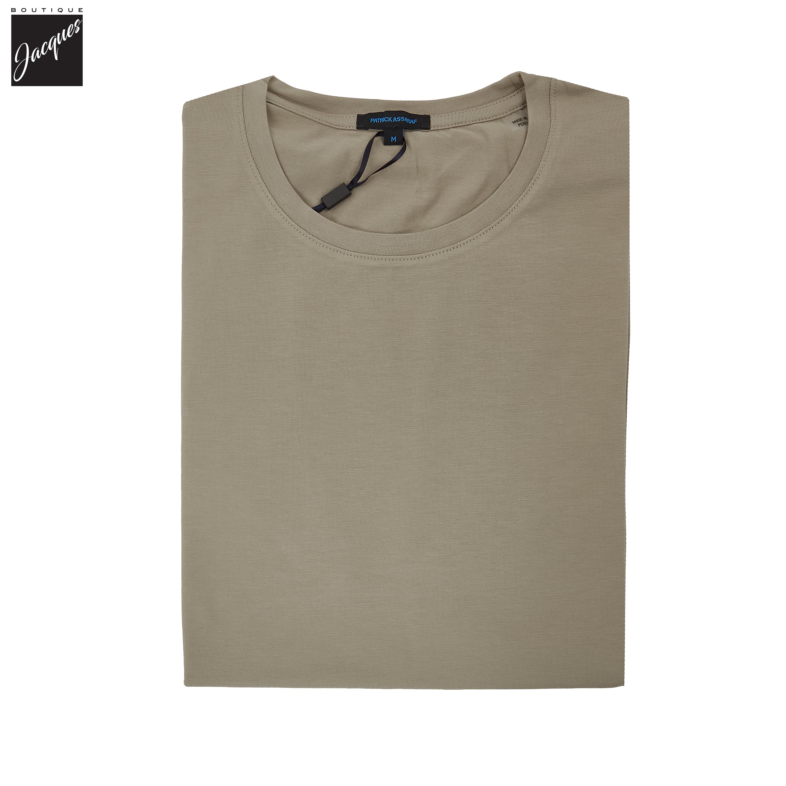 Dune Taupe Pima Cotton Stretch Iconic T-Shirt - Patrick Assaraf - Image 2