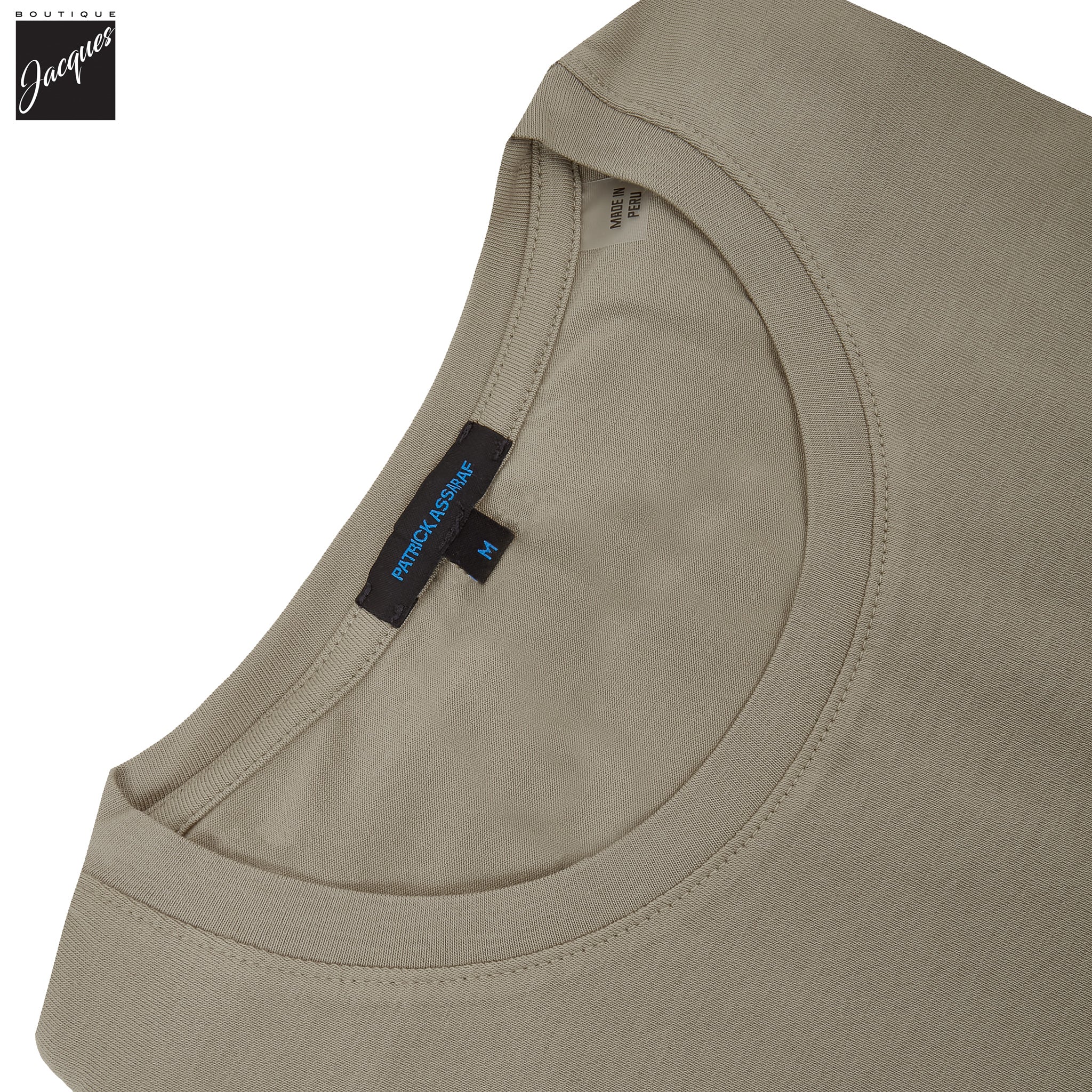 Dune Taupe Pima Cotton Stretch Iconic T-Shirt - Patrick Assaraf - Image 3